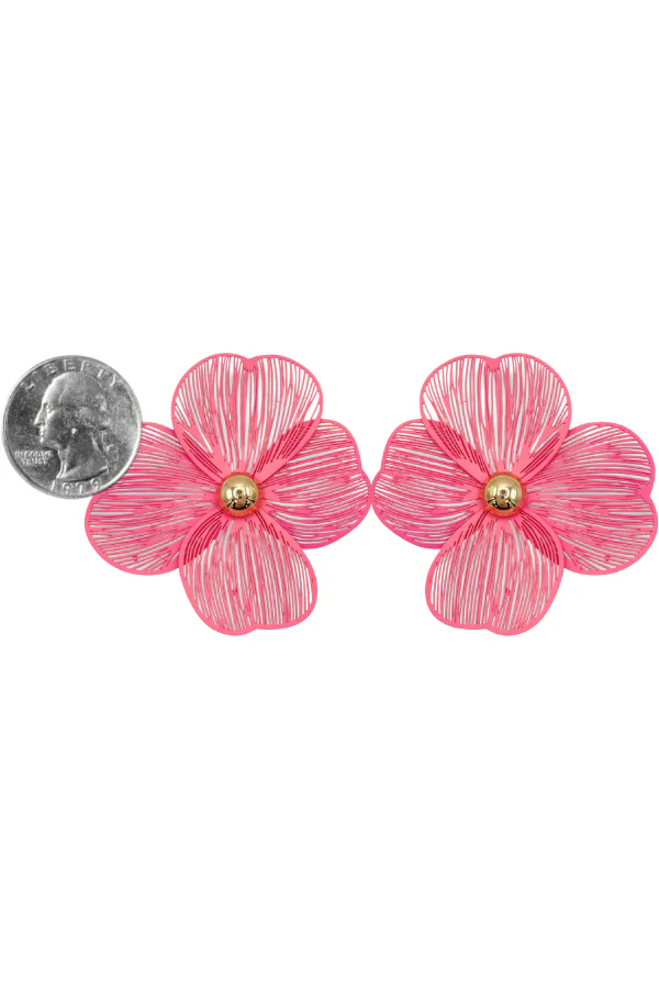 Give Her Flowers Fuchsia Earring - Image 2