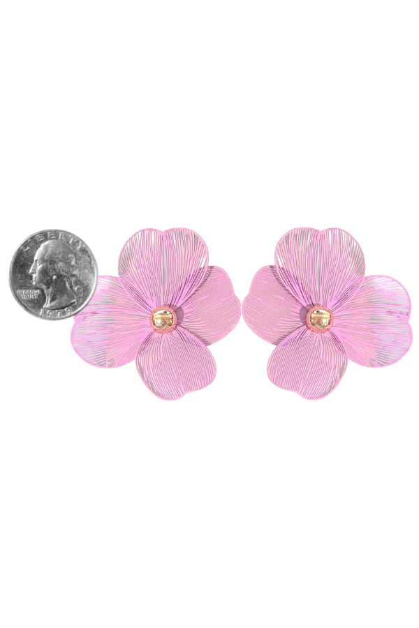 Give Her Flowers Lavender Earrings - Image 2