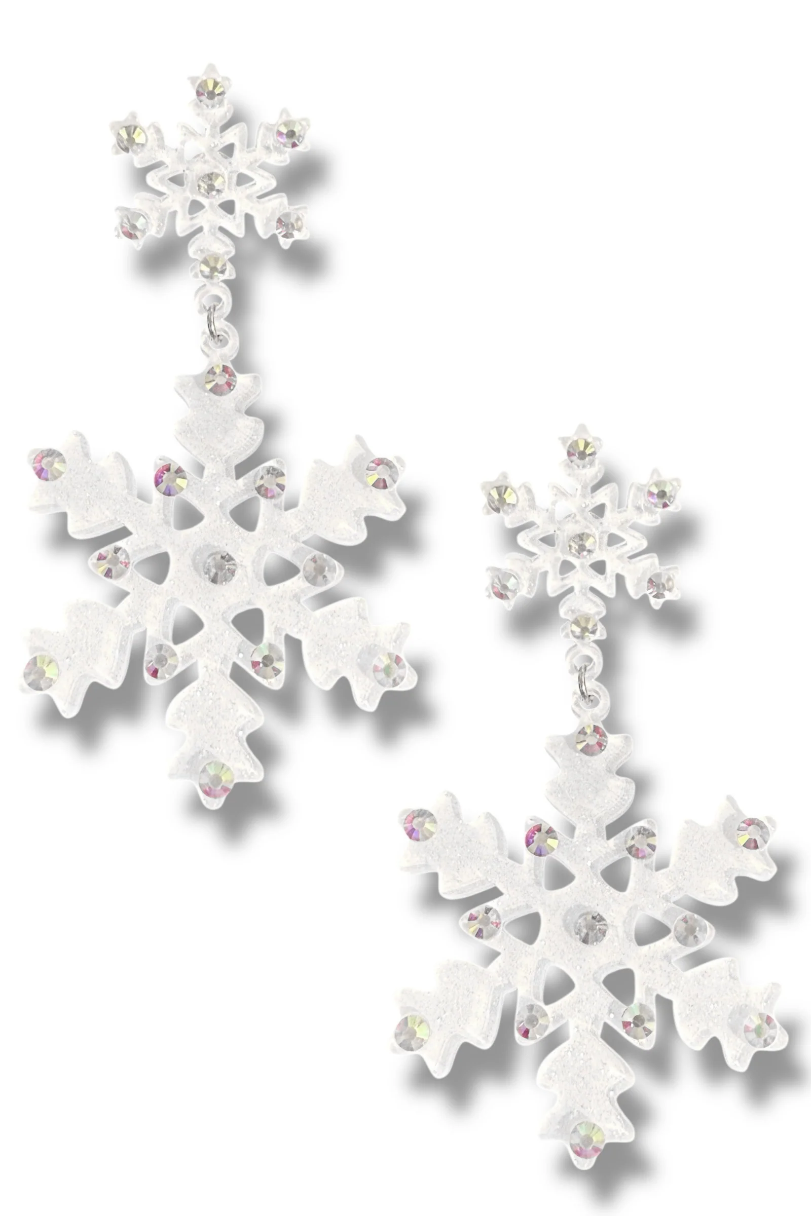 Glitter Snowflake Drop Earrings