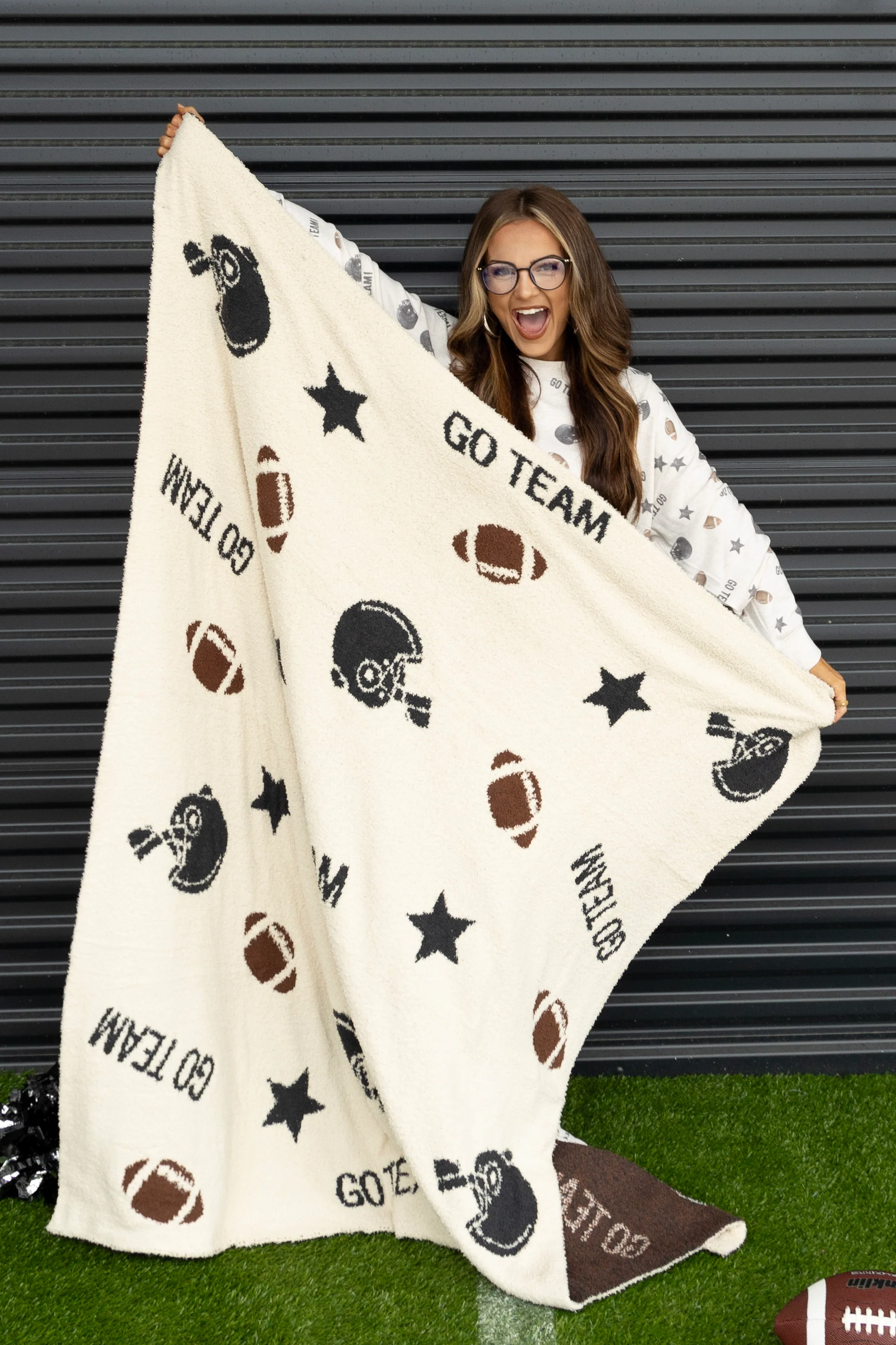 " Go Team" Football Blanket - FINAL SALE - Image 2