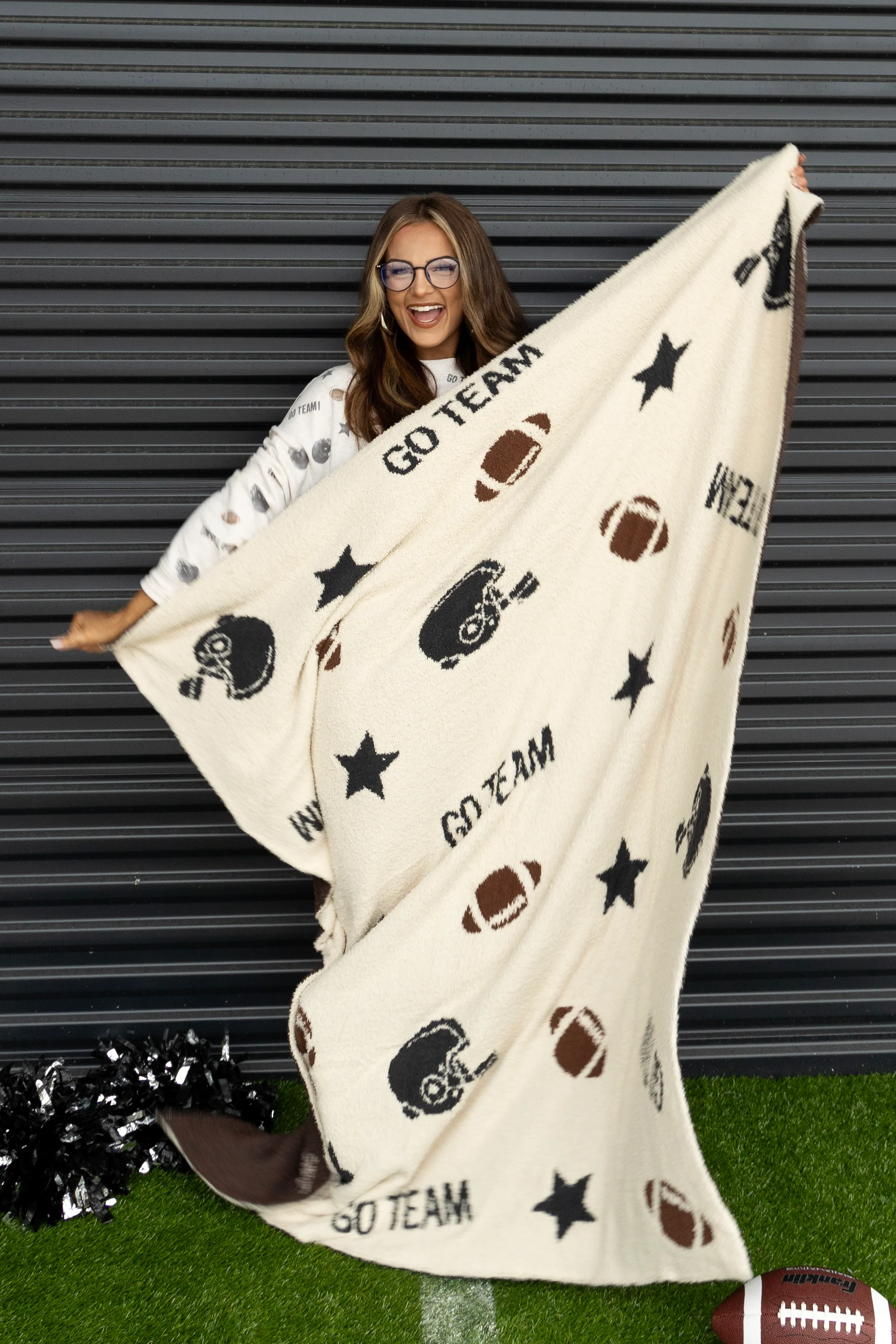 " Go Team" Football Blanket - FINAL SALE - Image 3