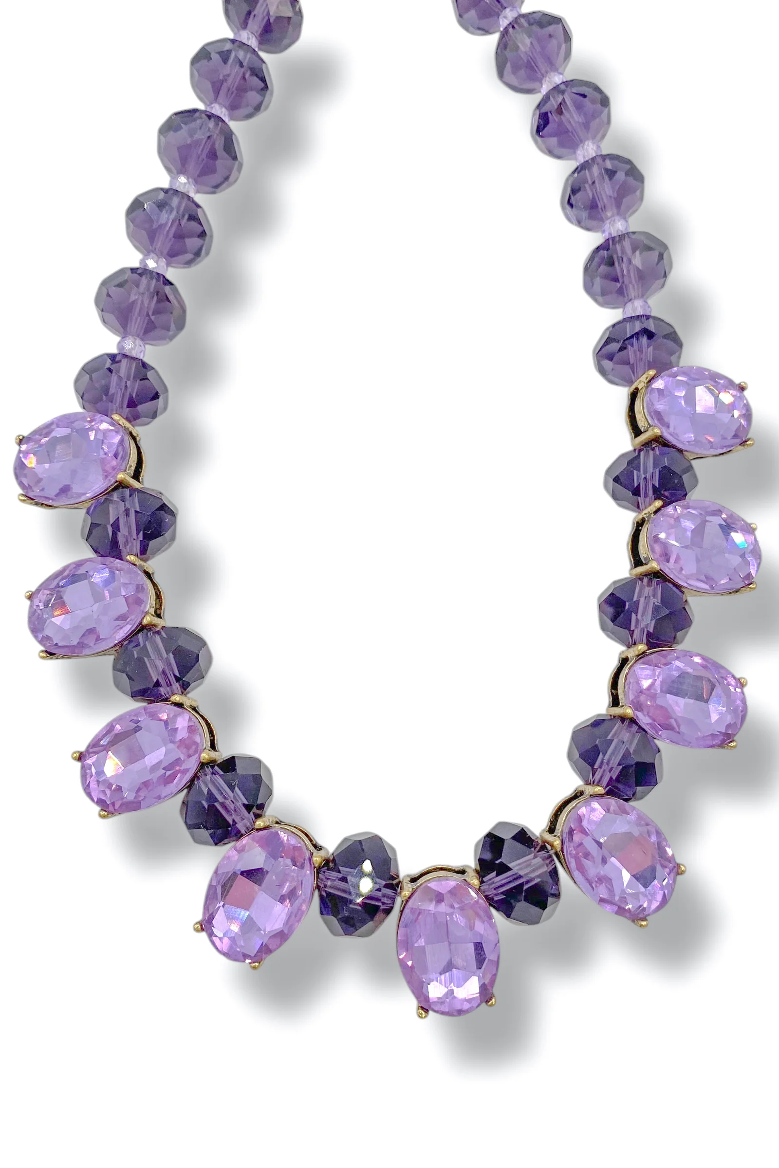 Rockstar In Rome Gold Plated Alexandrite Stones Chandelier Crystal Necklace