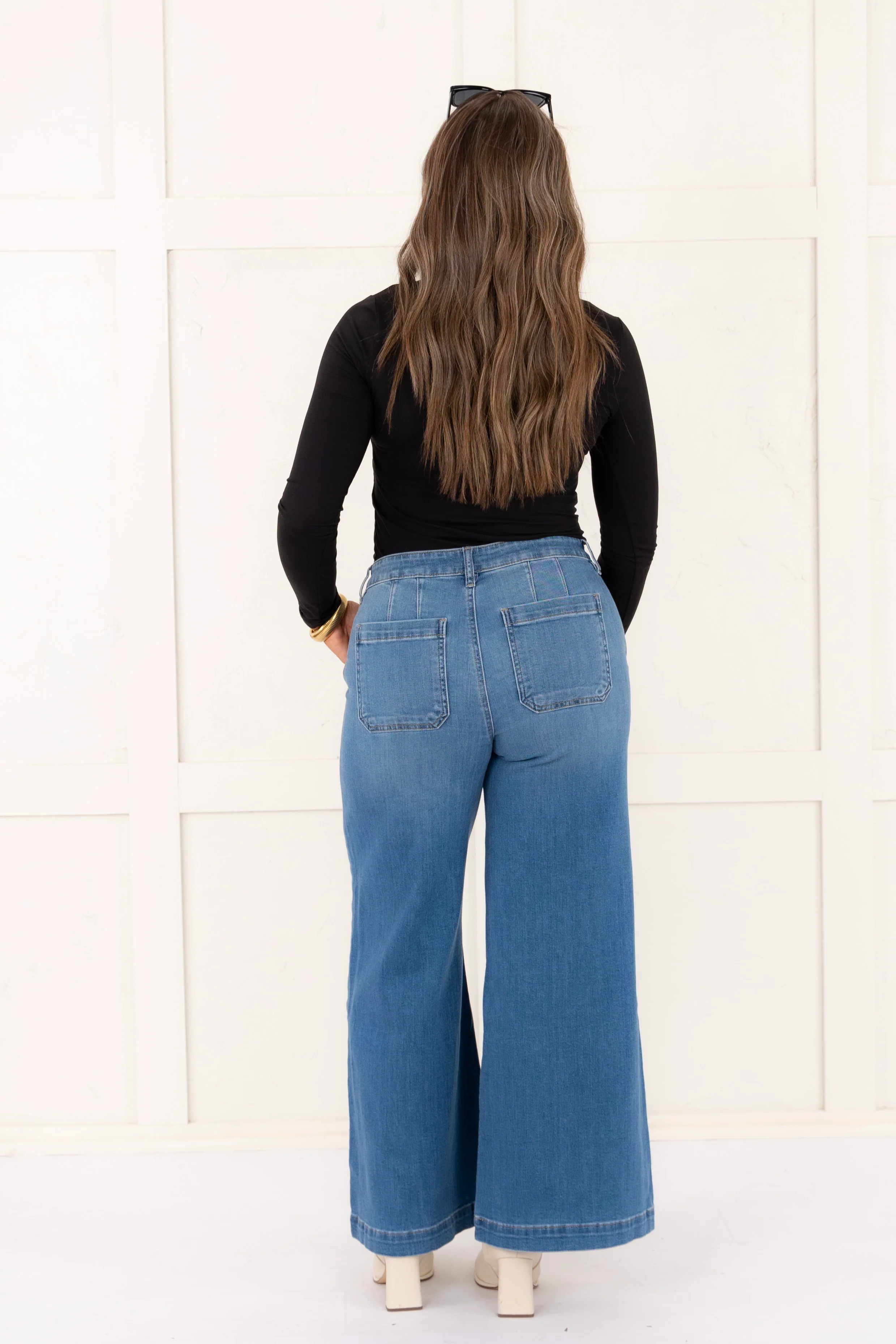 Goldie High Rise Super Wide Leg Jean - FINAL SALE - Image 3