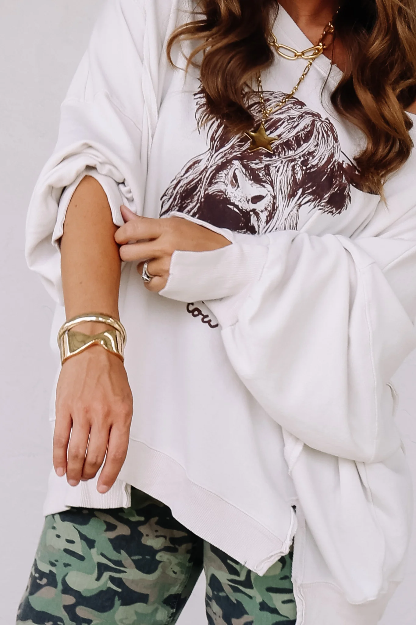 Free People Highland Cow Camden Sweatshirt - Image 4