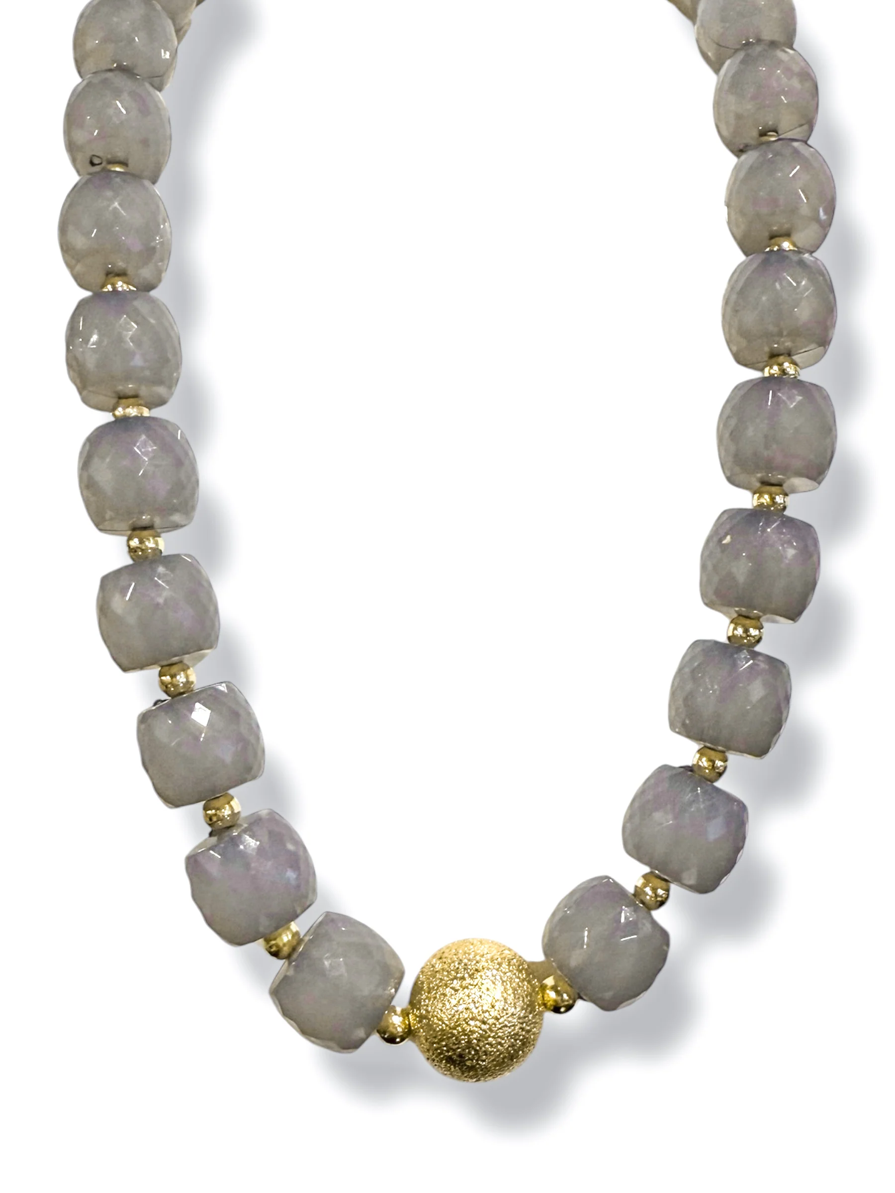 Eyes On You Gray Dia Cut Acrylic Necklace