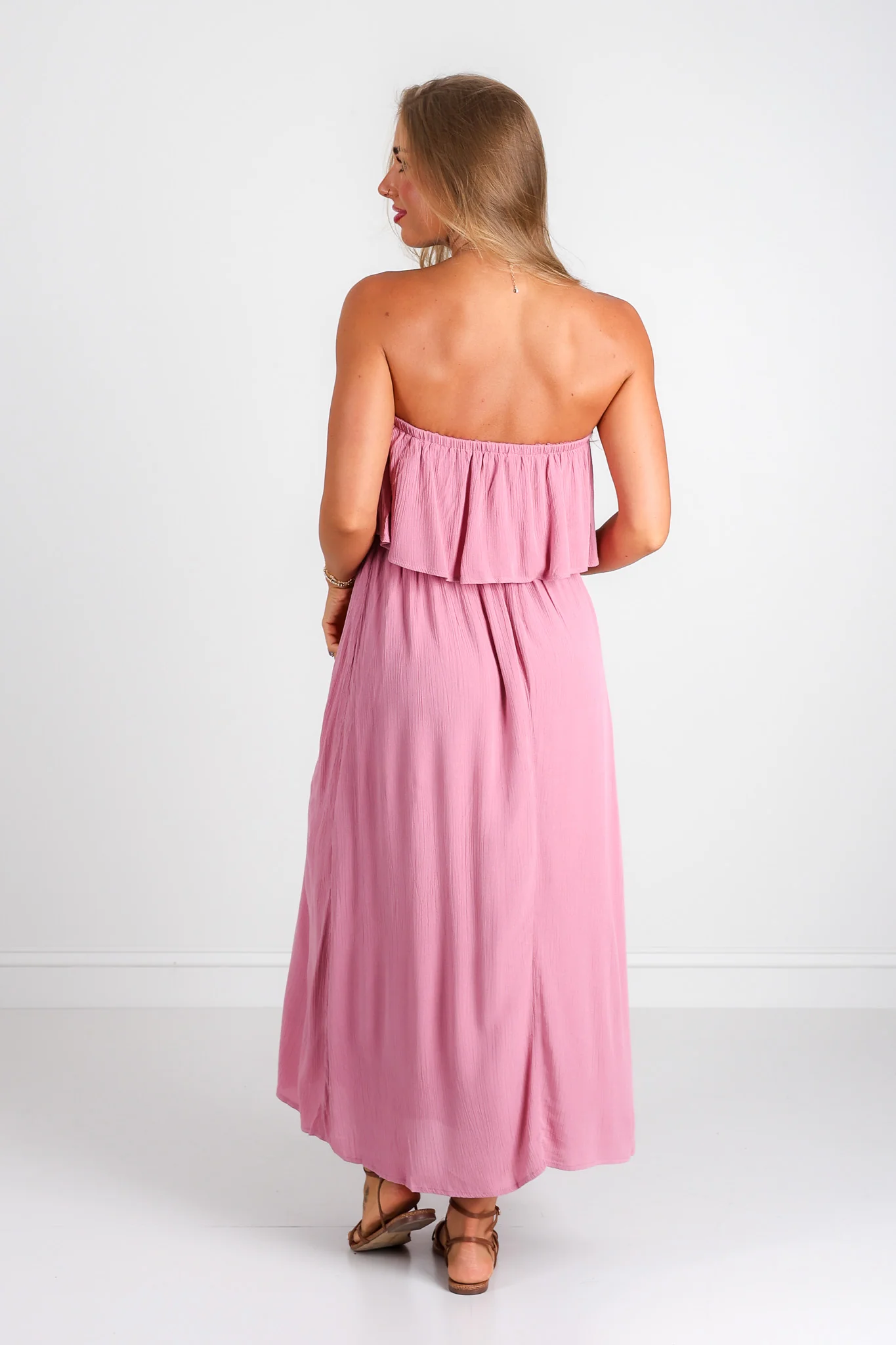 Great Days Ahead Light Rose Strapless Maxi Dress - Image 6