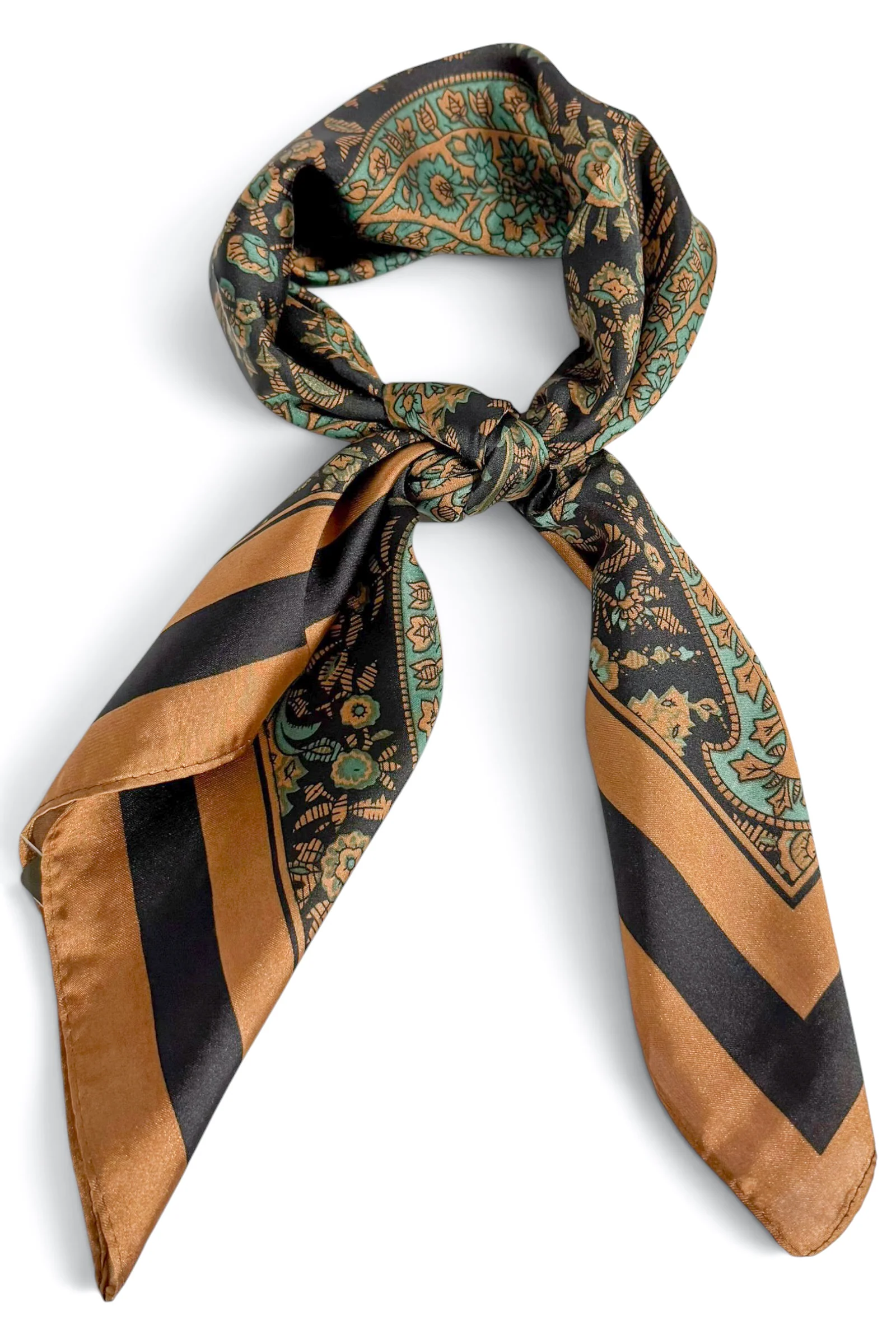 Brodie Green and Black Paisley Square Scarf