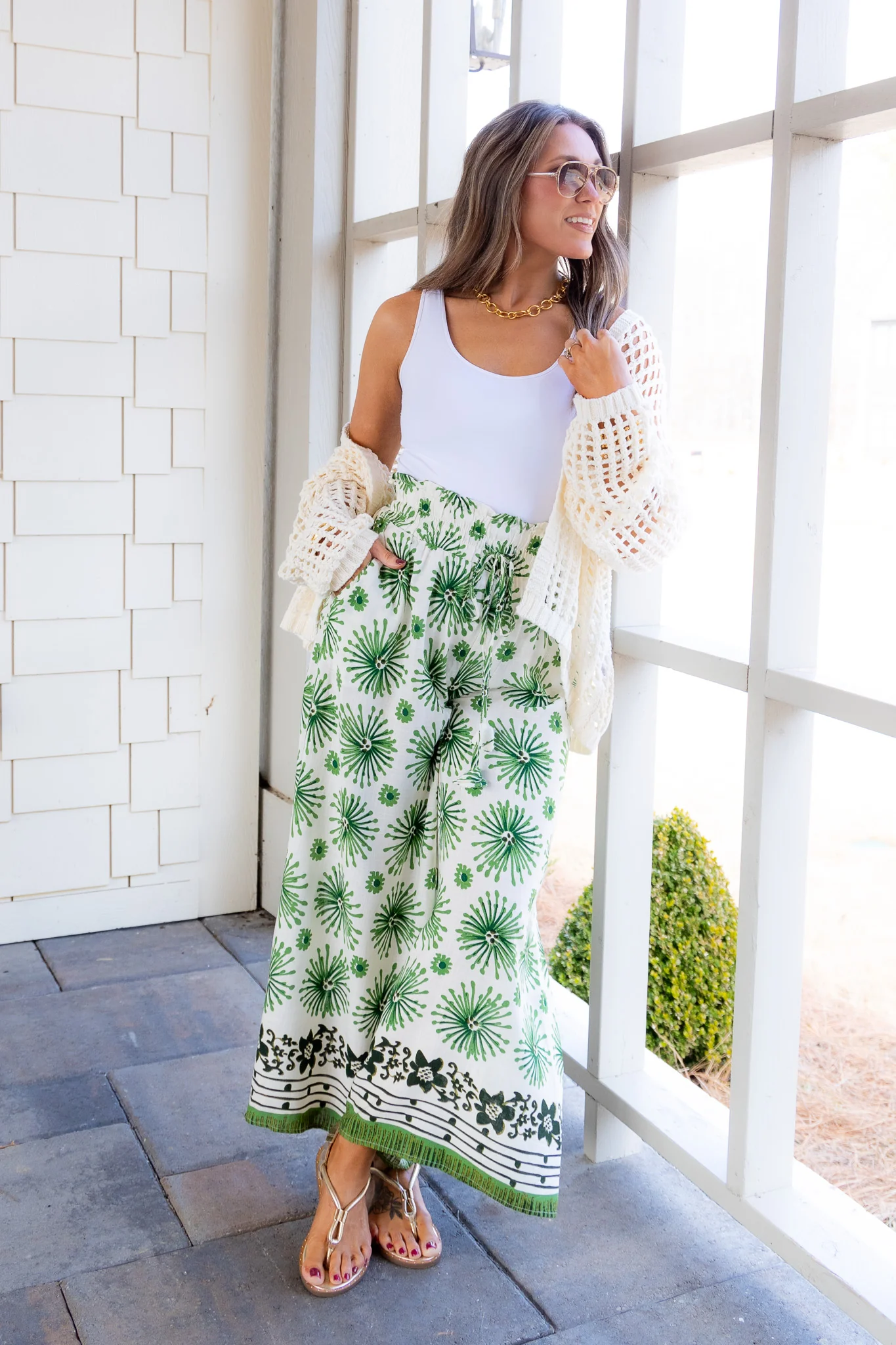 Find The Way Green Printed Wide Leg Pant *Final Sale* - Image 3