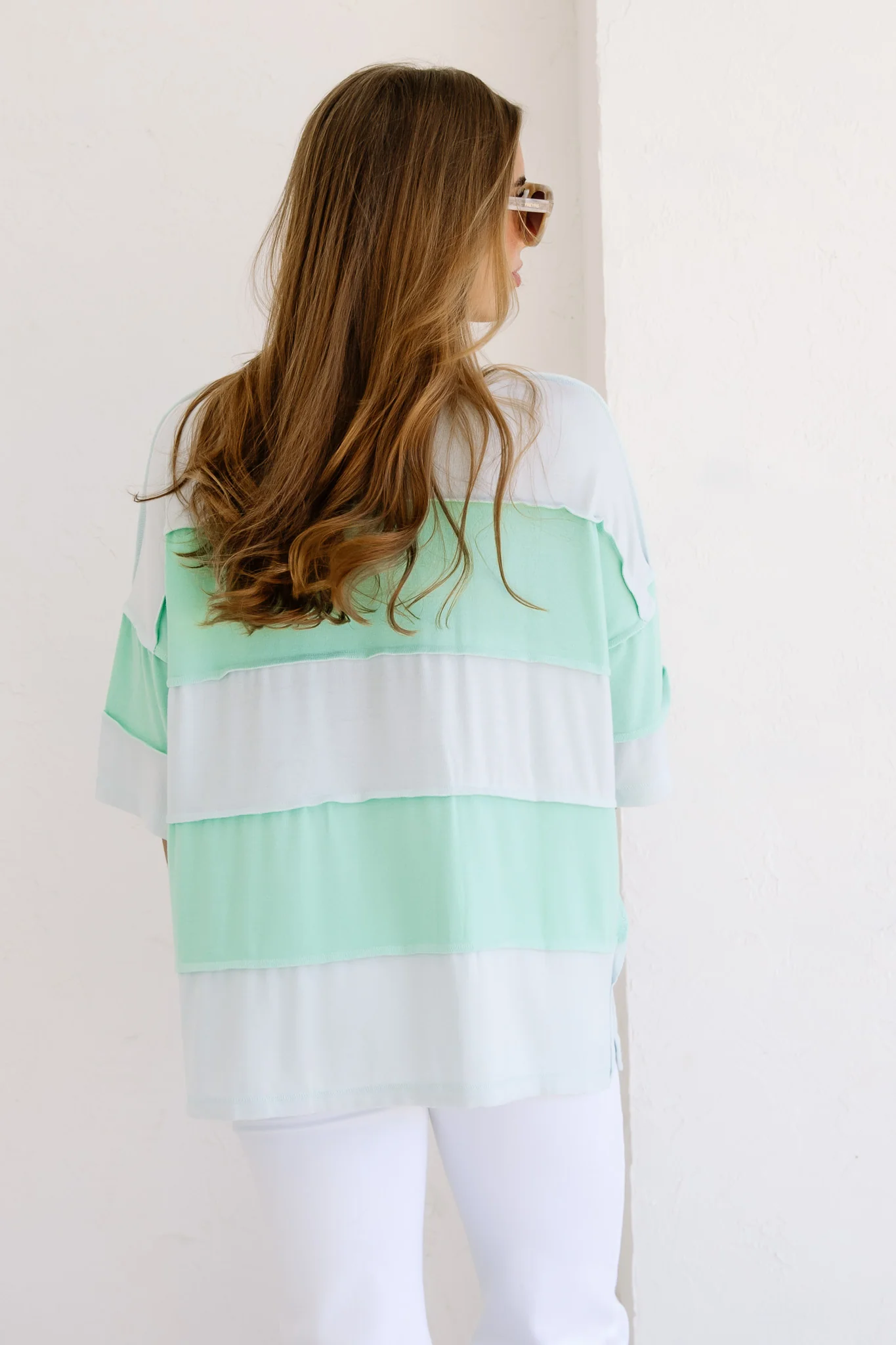 Carrigan Green Color Block Short Sleeve Top - Image 4
