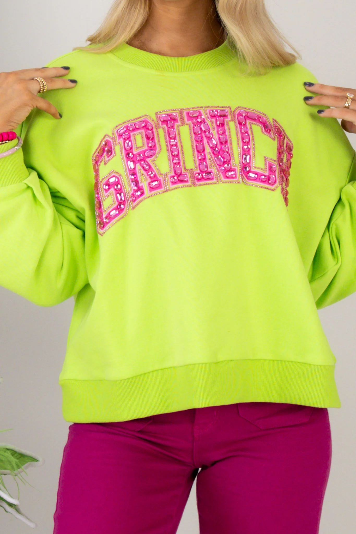 QOS x TWT Grinch Green Long Sleeve Sweatshirt - Image 2