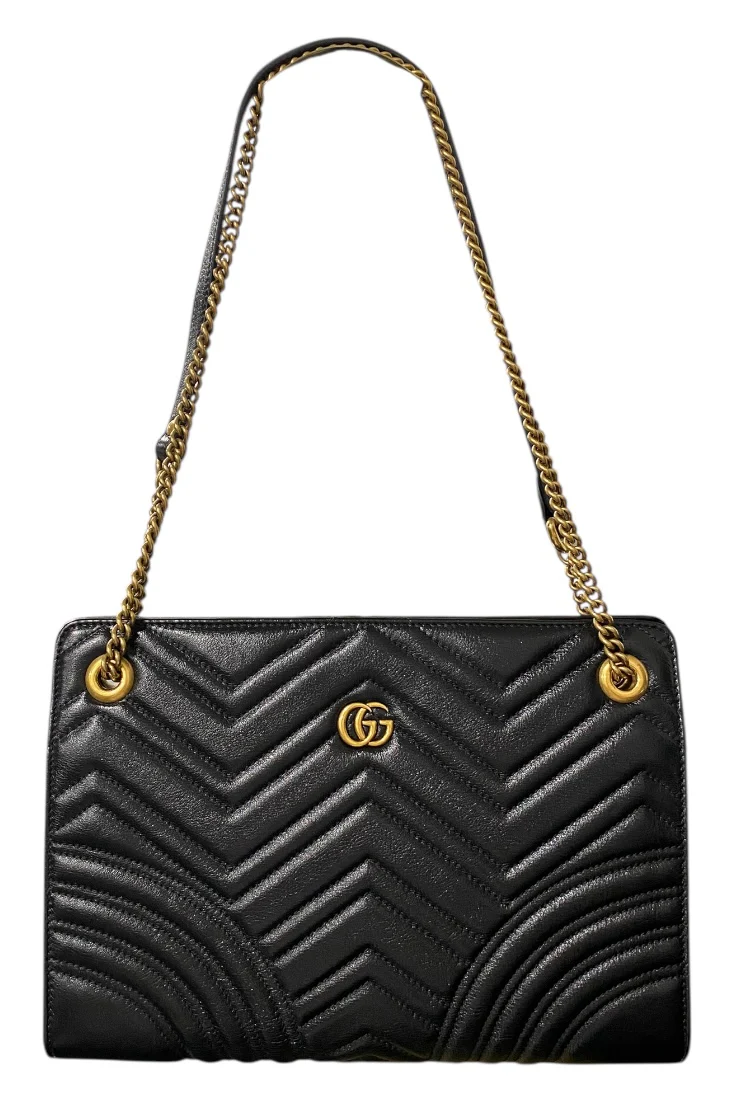 Gucci Azalea Calfskin Matelasse Heart GG Marmont Slim Shoulder Bag