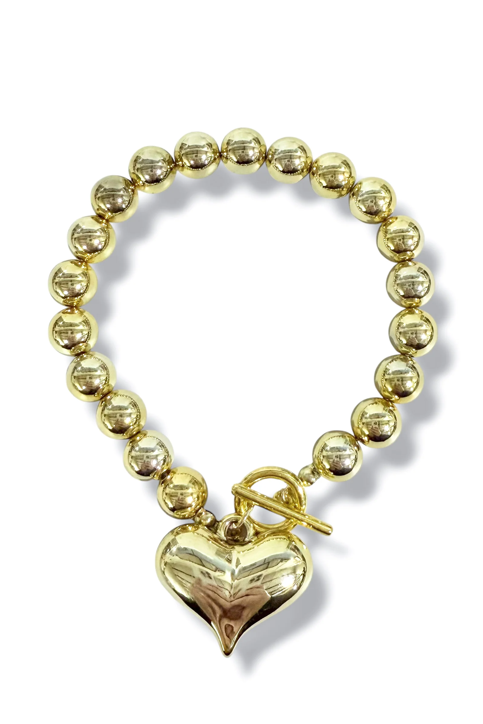 My Heart Will Go On Gold Beaded Bracelet