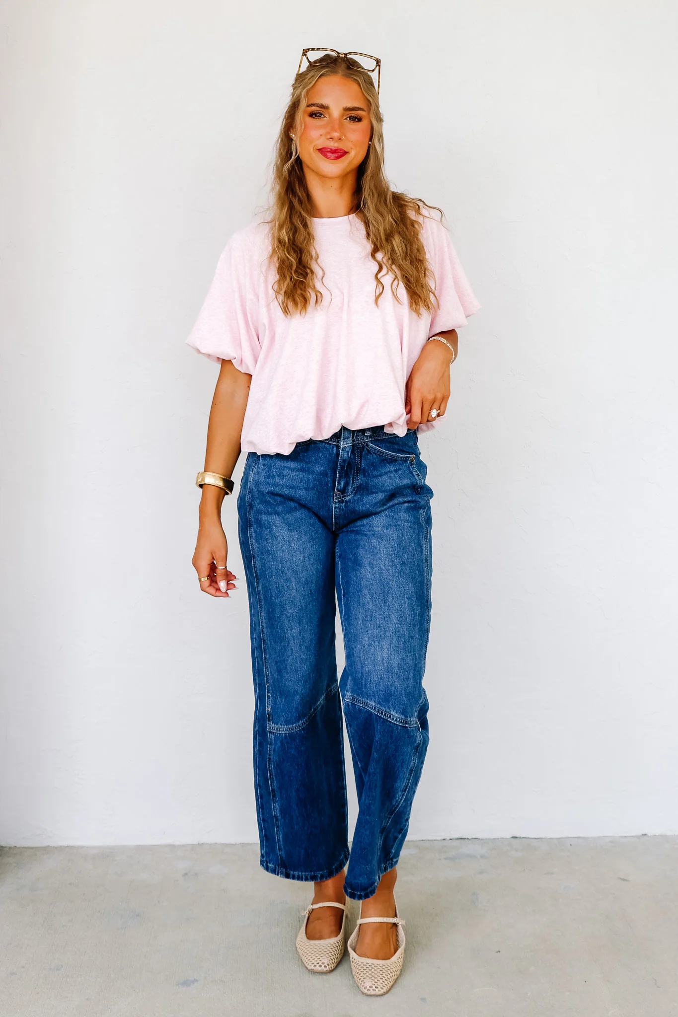 Extra Touch High Rise Dark Cropped Barrel Jean - Image 7