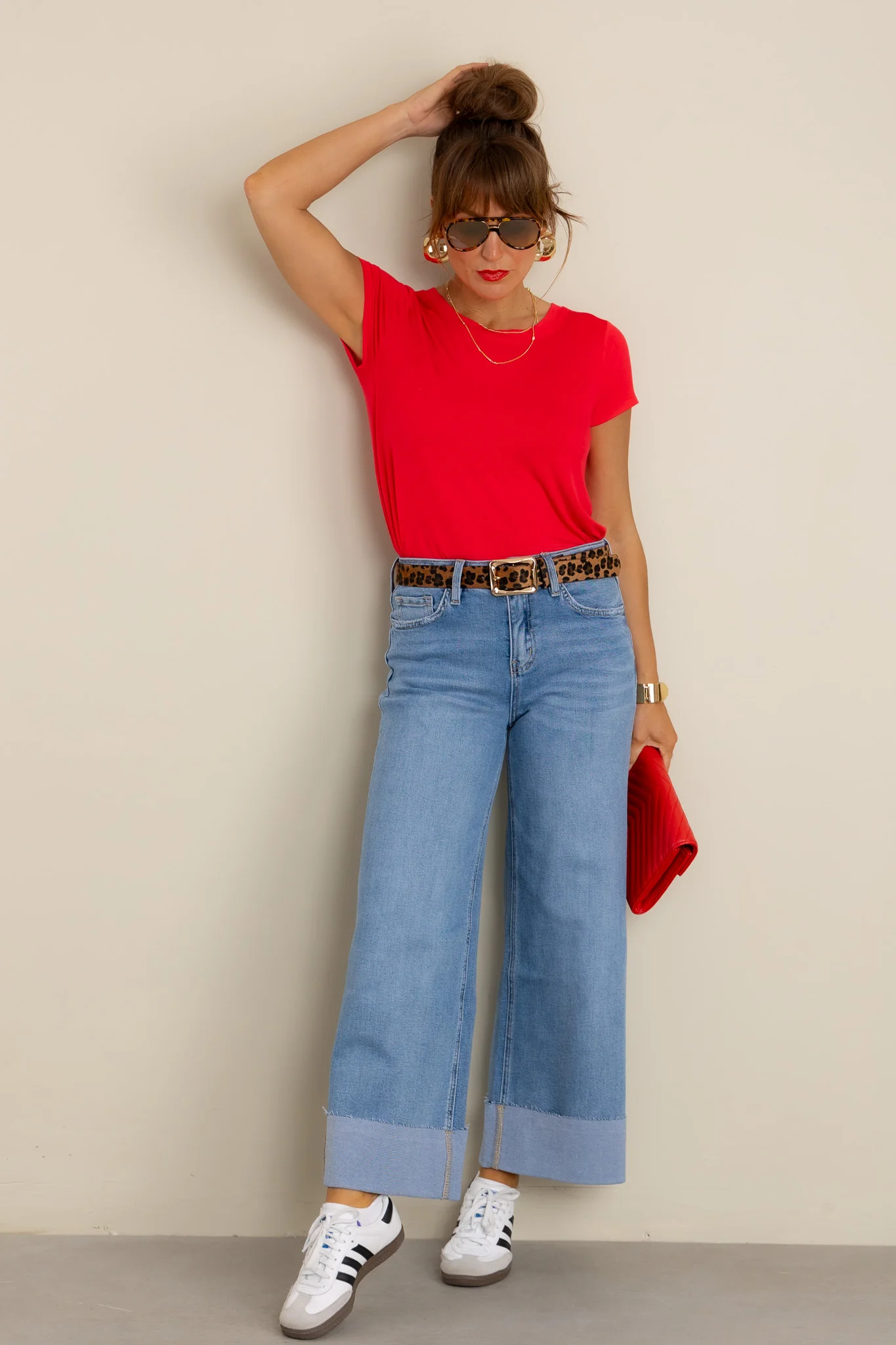 High Rise Extreme Wide Leg Cuffed Jean *Final Sale* - Image 2