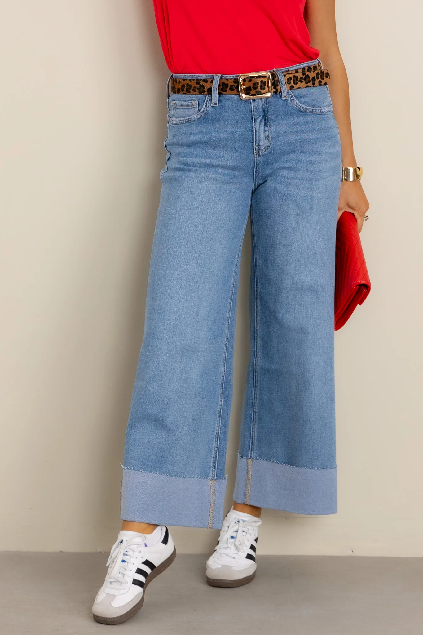 High Rise Extreme Wide Leg Cuffed Jean *Final Sale* - Image 5