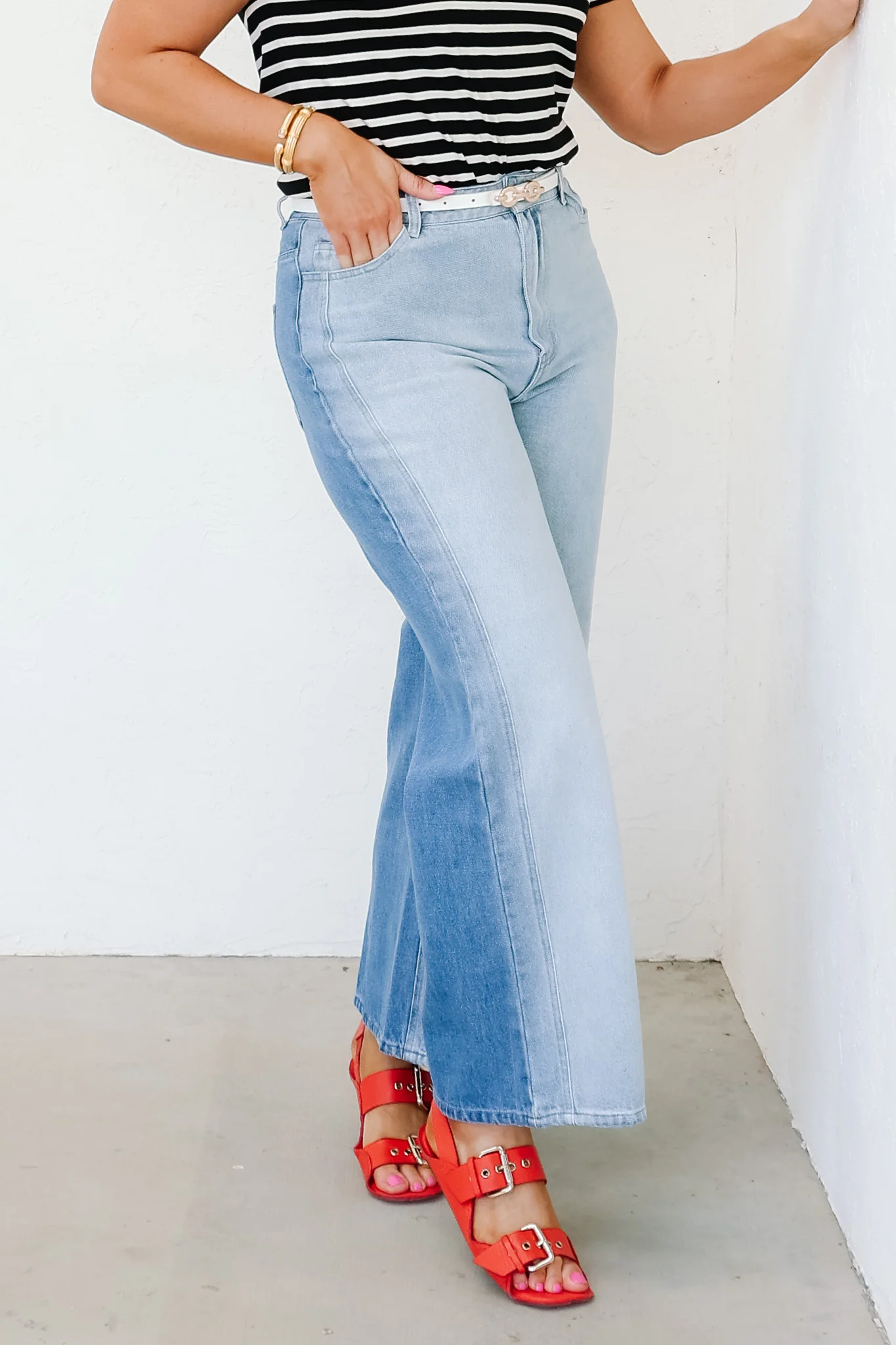 Isla High Rise Relaxed Denim Blue Straight Jean