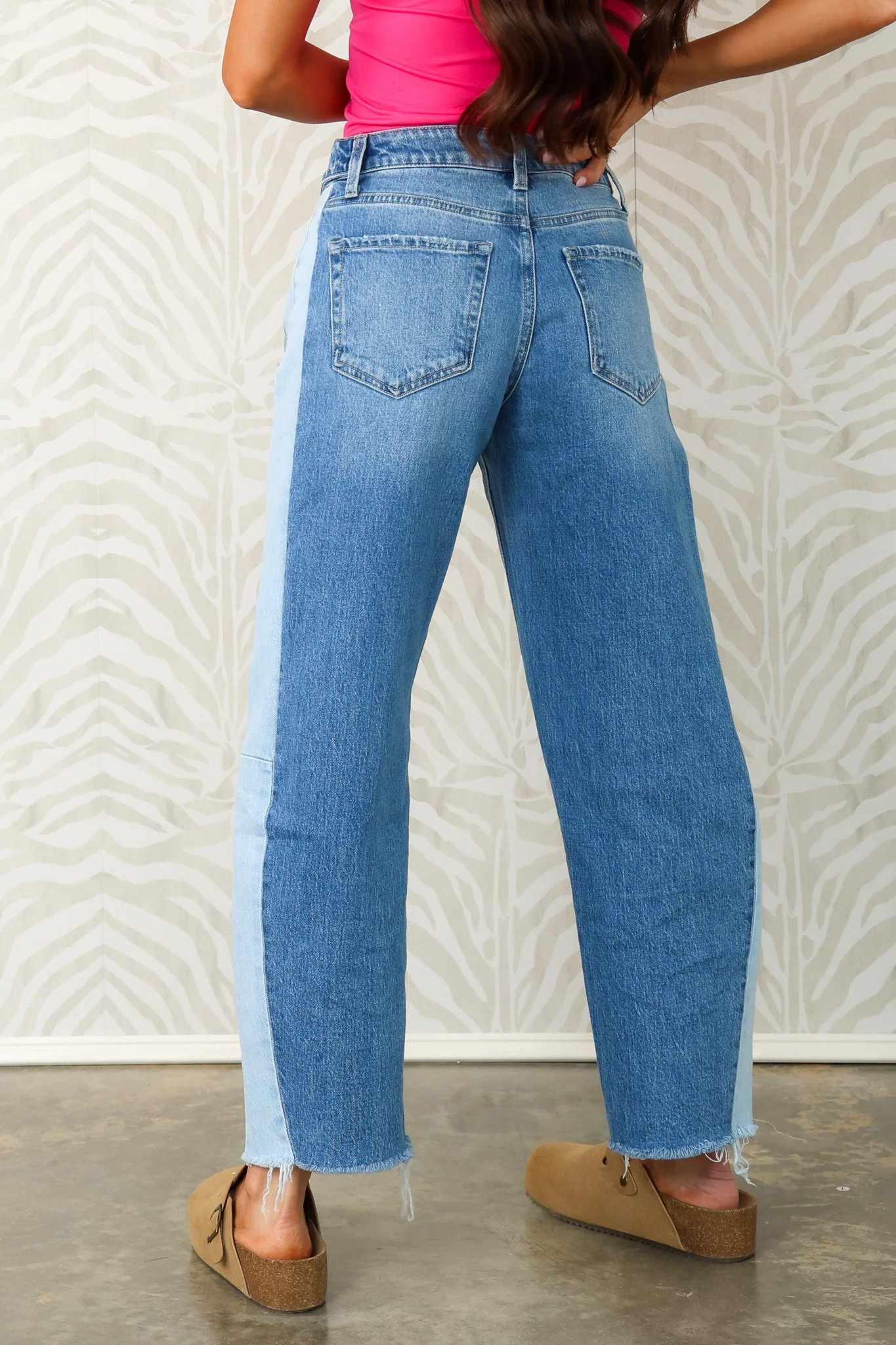 Now or Never Two Tone Blue Memoir Barrel Jean - Image 5