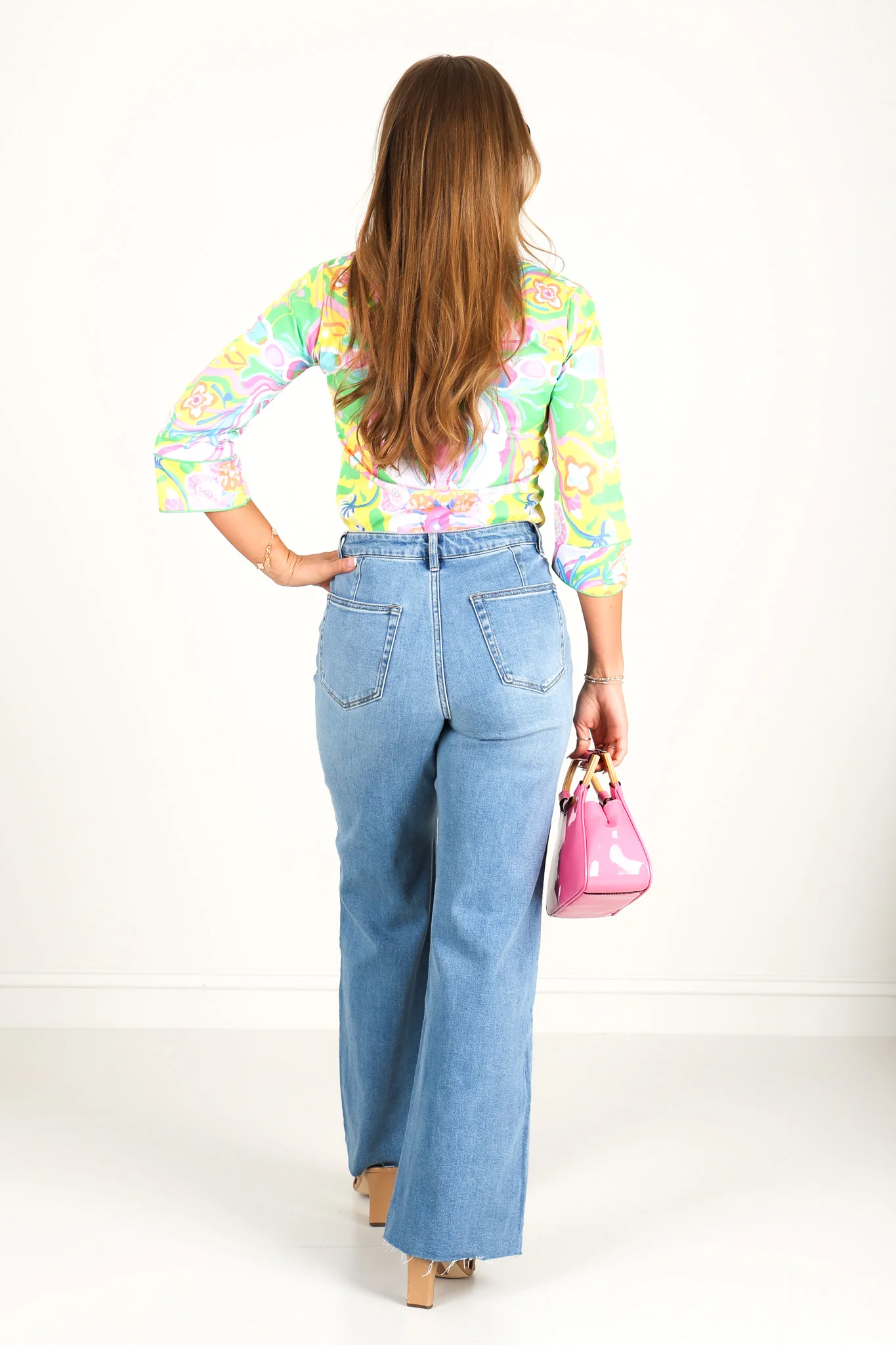 Collins High Rise Medium Blue Wide Leg Jean - Image 3