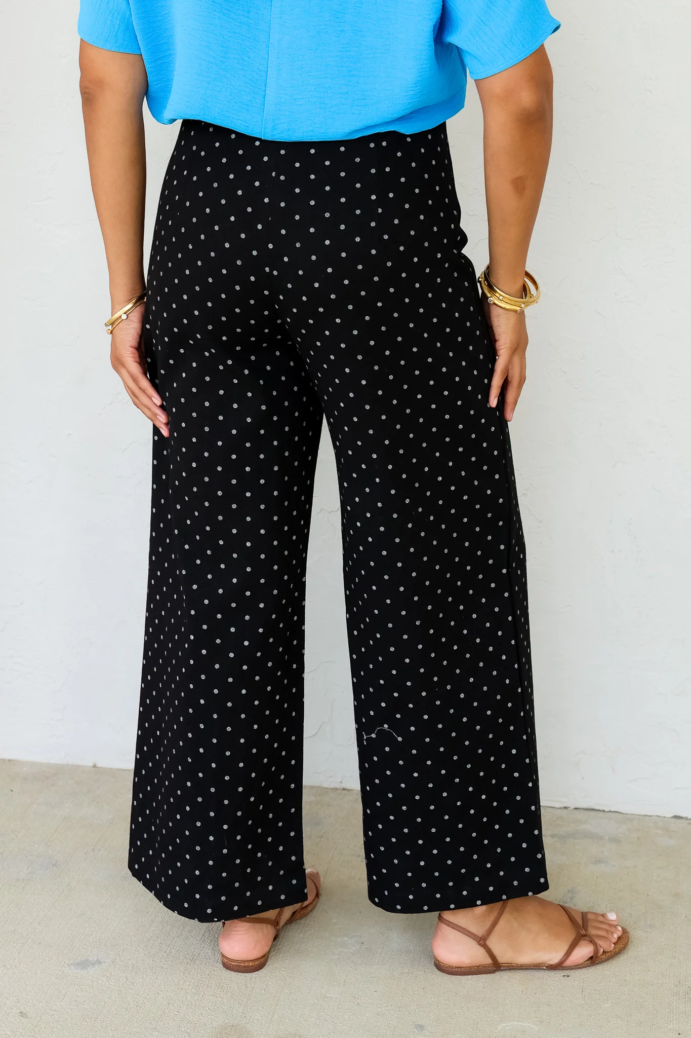 After Hours Black Polka Dot Wide Leg Pants - Image 5