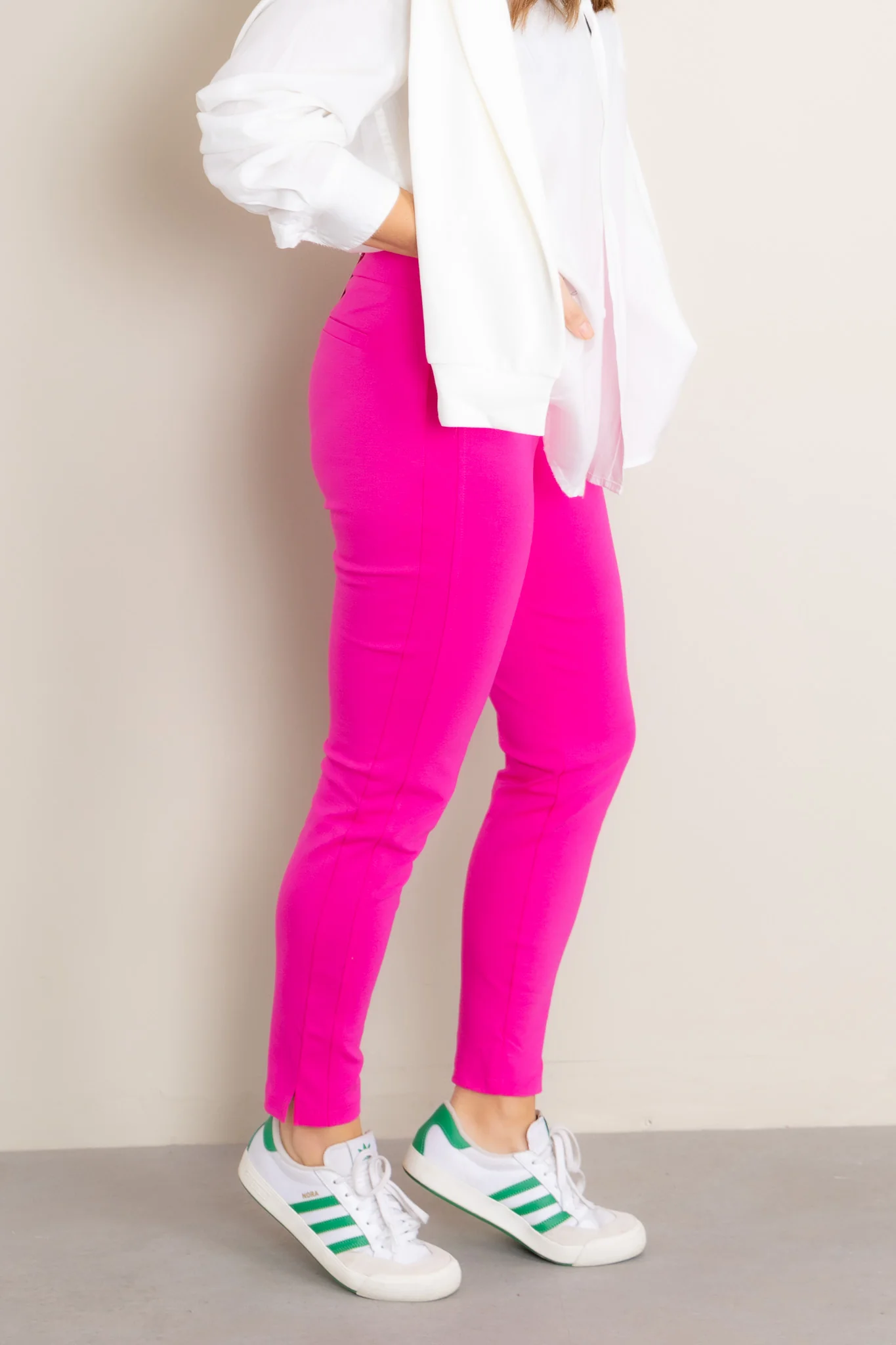 High Waist Hot Pink Skinny Leg Pant - FINAL SALE - Image 2