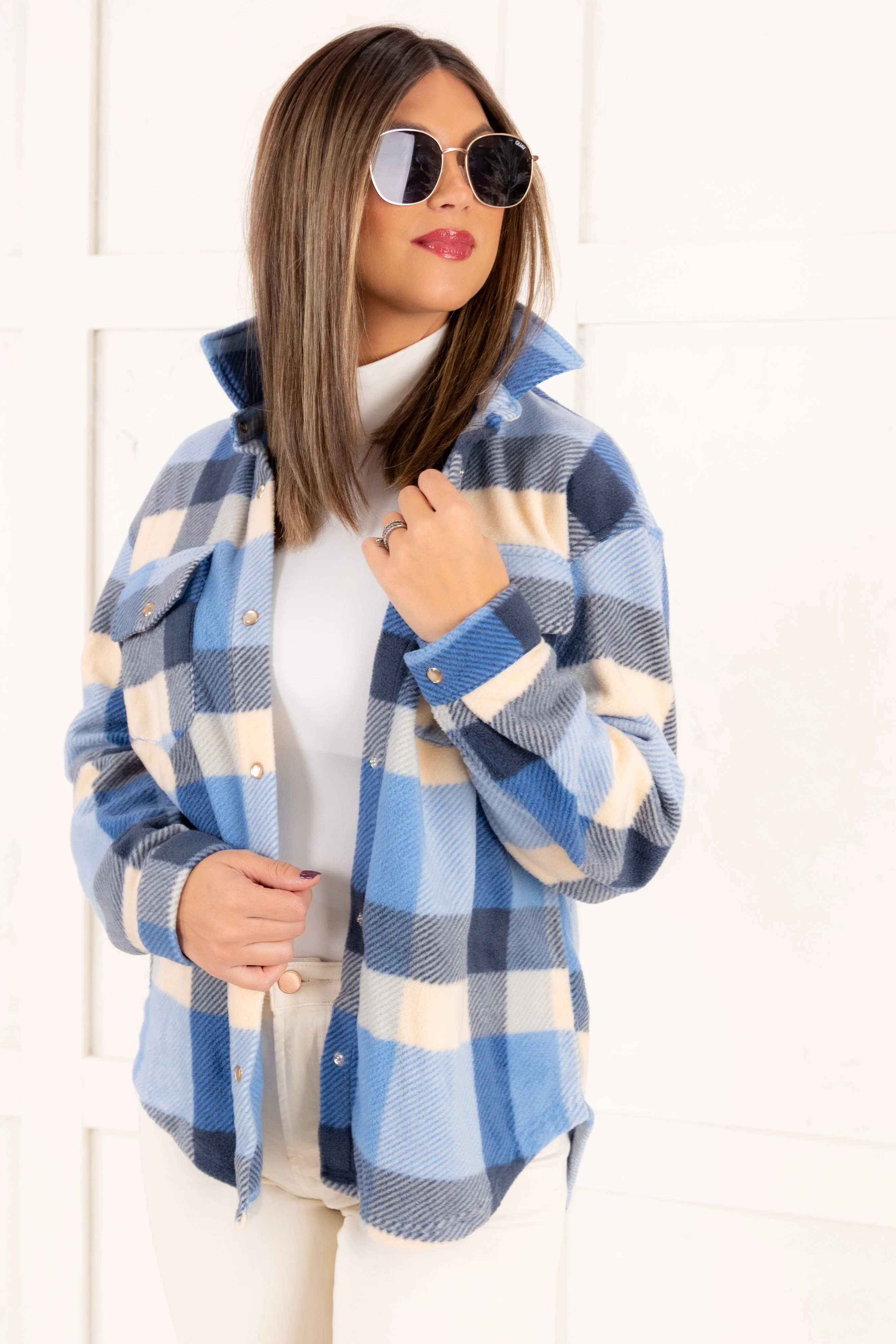 Hiker Two Tone Fleece Jacket - Bay Blue | Z Supply - FINAL SALE