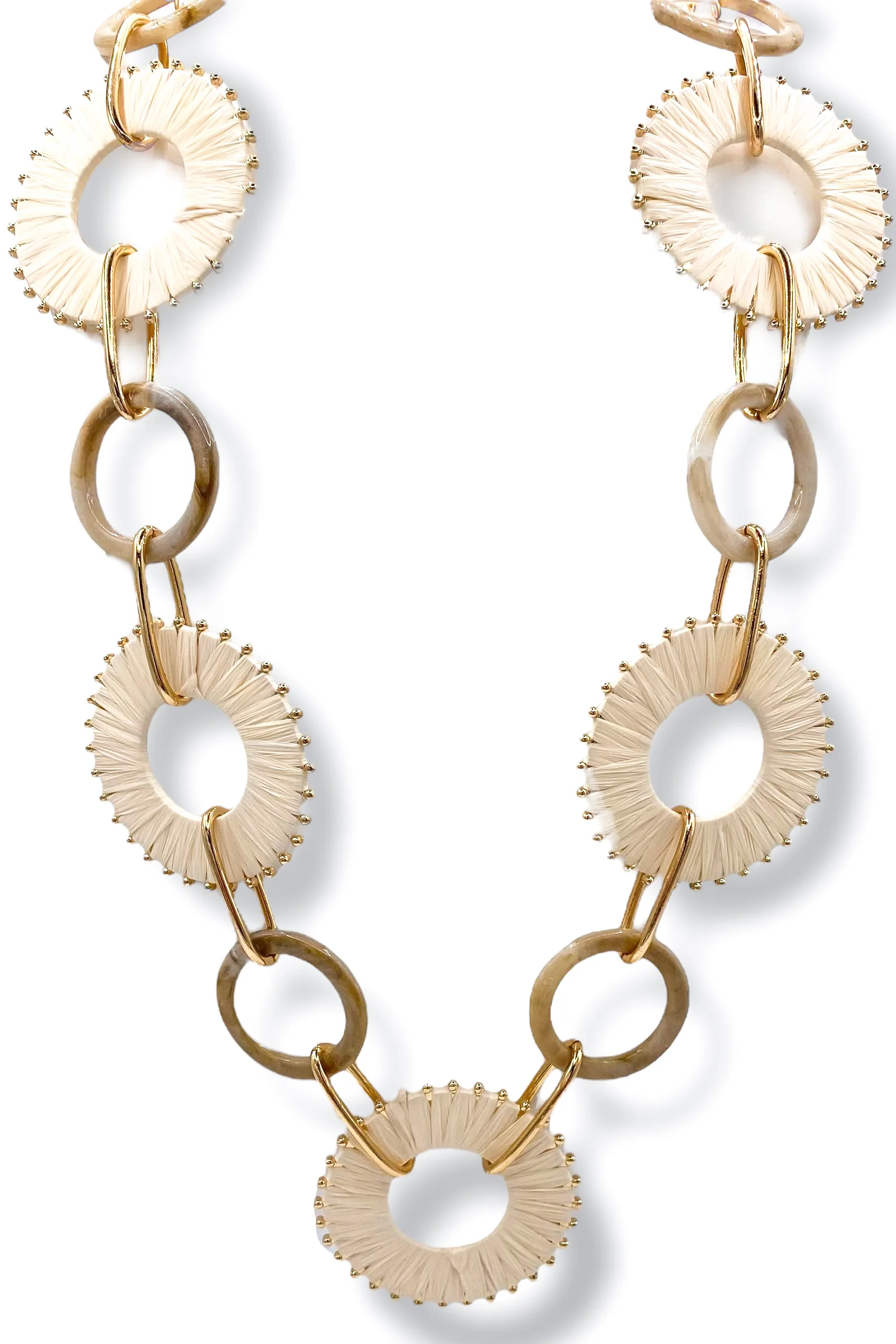 Harlow Acrylic and Raffia Necklace - FINAL SALE