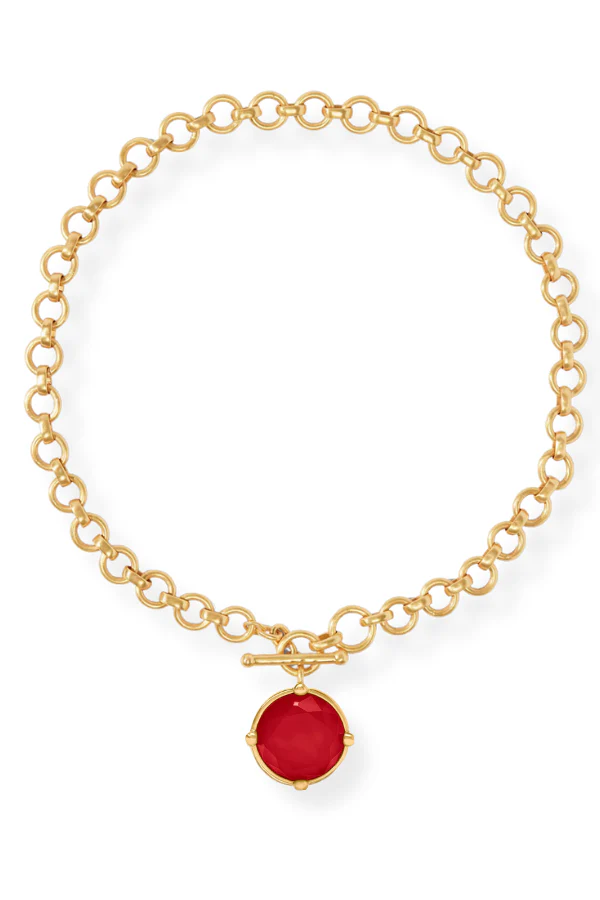 Julie Vos Honeybee Demi Iridescent Strawberry Statement Necklace