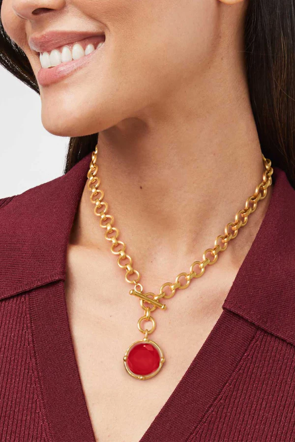 Julie Vos Honeybee Demi Iridescent Strawberry Statement Necklace - Image 2