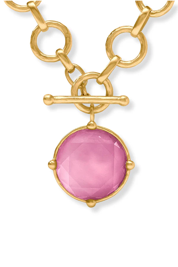 Julie Vos Honeybee Iridescent Tourmaline Pink Statement Necklace - Image 3