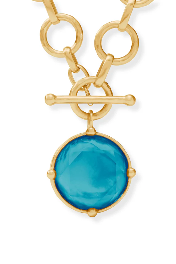 Julie Vos Honeybee Iridescent London Blue Statement Necklace - Image 3