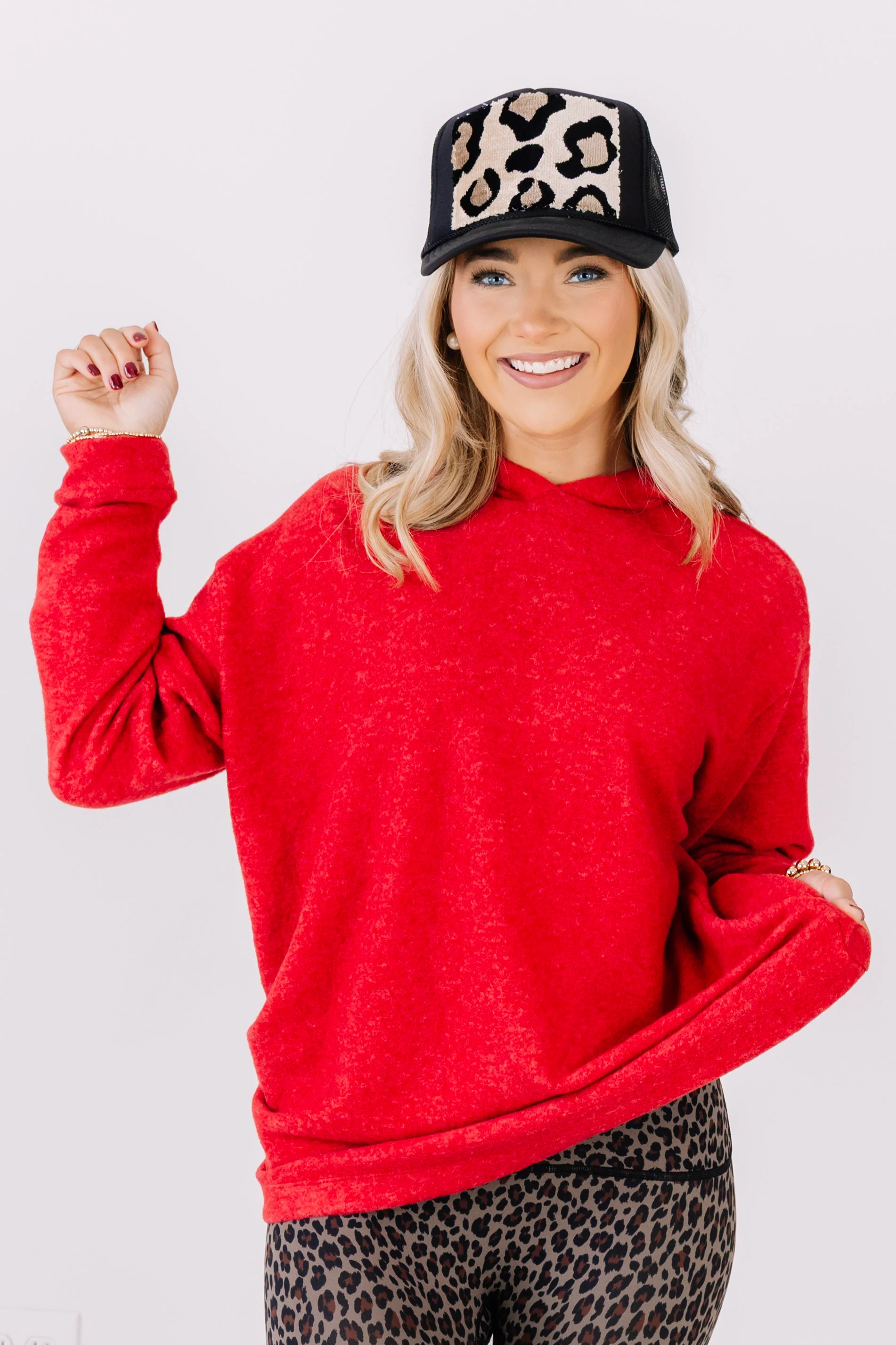 Taylor Dark Red Long Sleeve Sweater