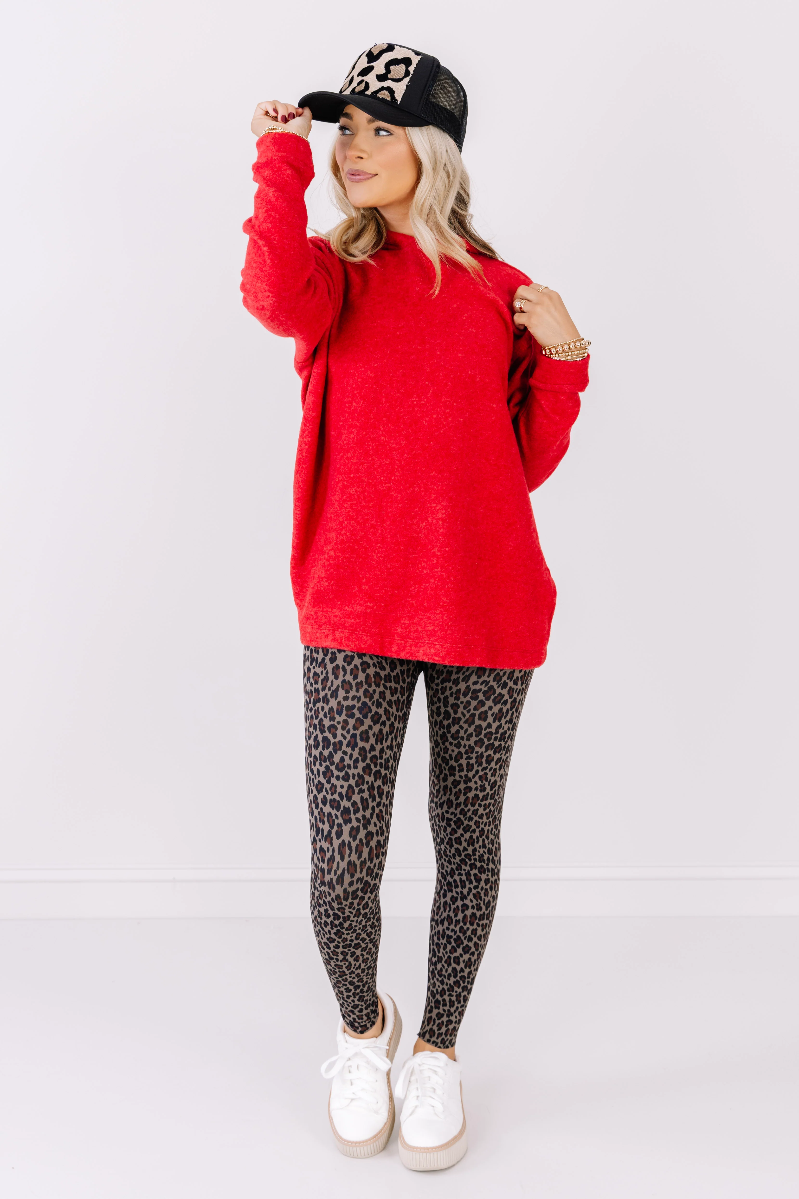 Taylor Dark Red Long Sleeve Sweater - Image 2