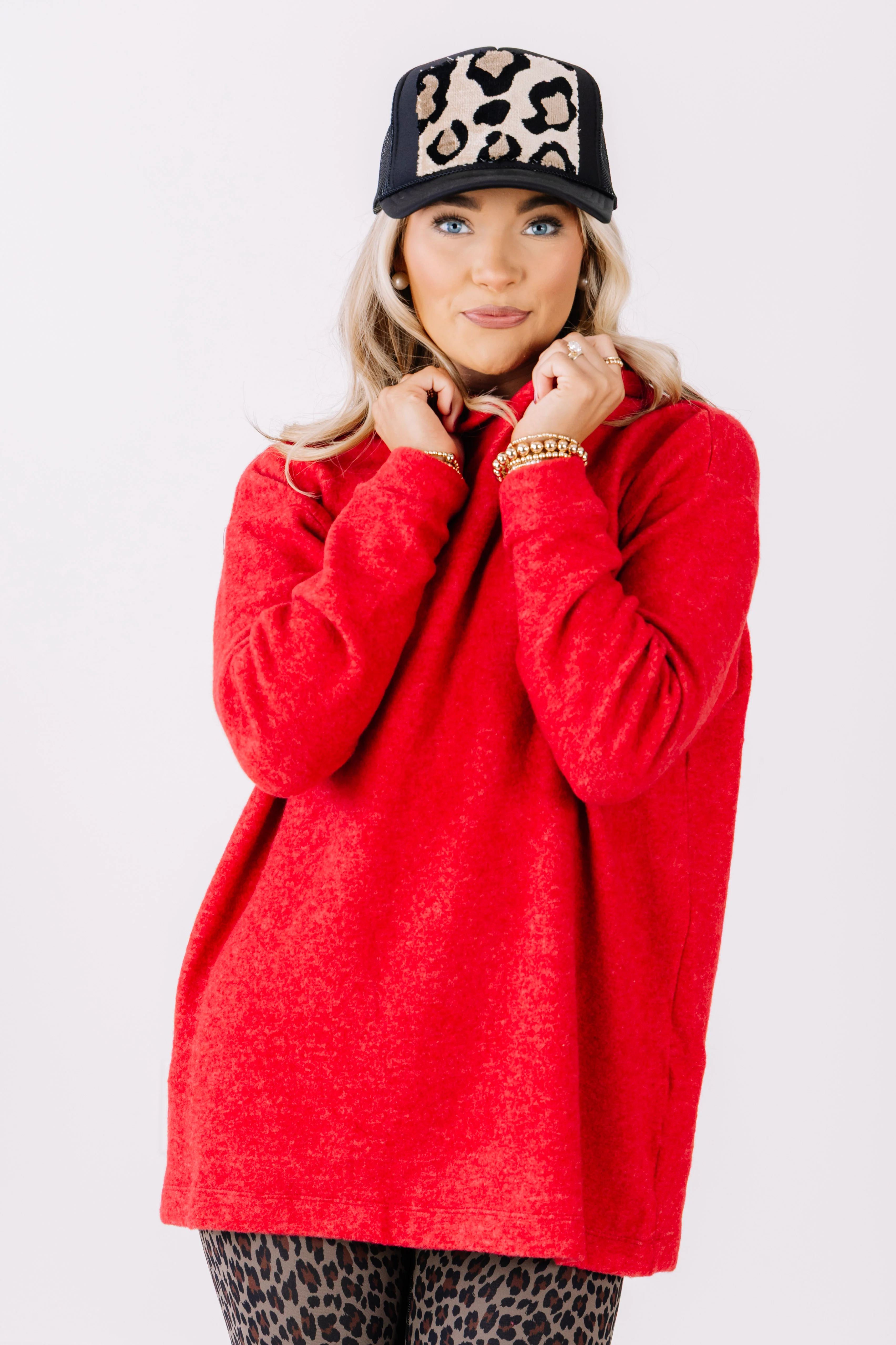 Taylor Dark Red Long Sleeve Sweater - Image 3