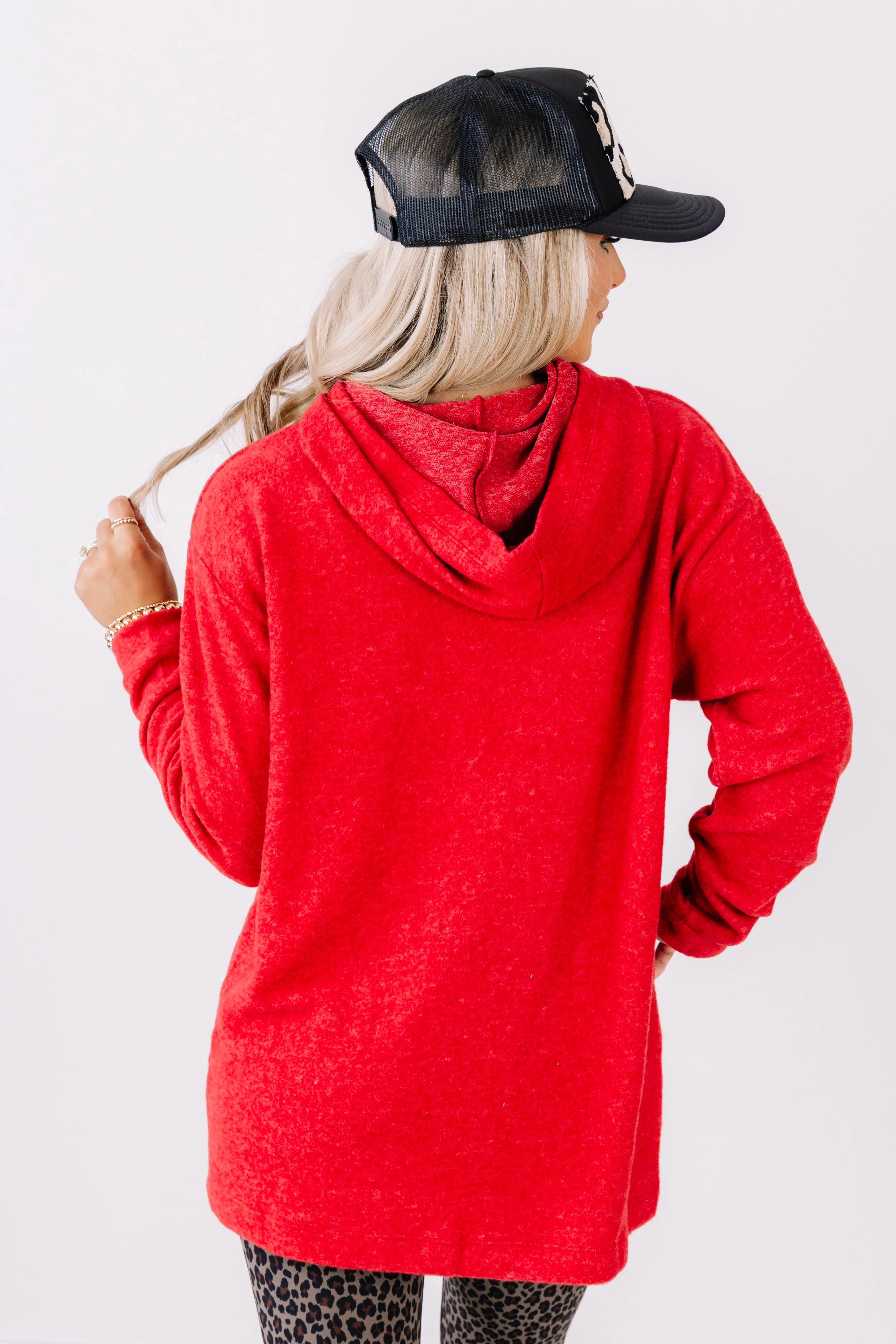 Taylor Dark Red Long Sleeve Sweater - Image 4
