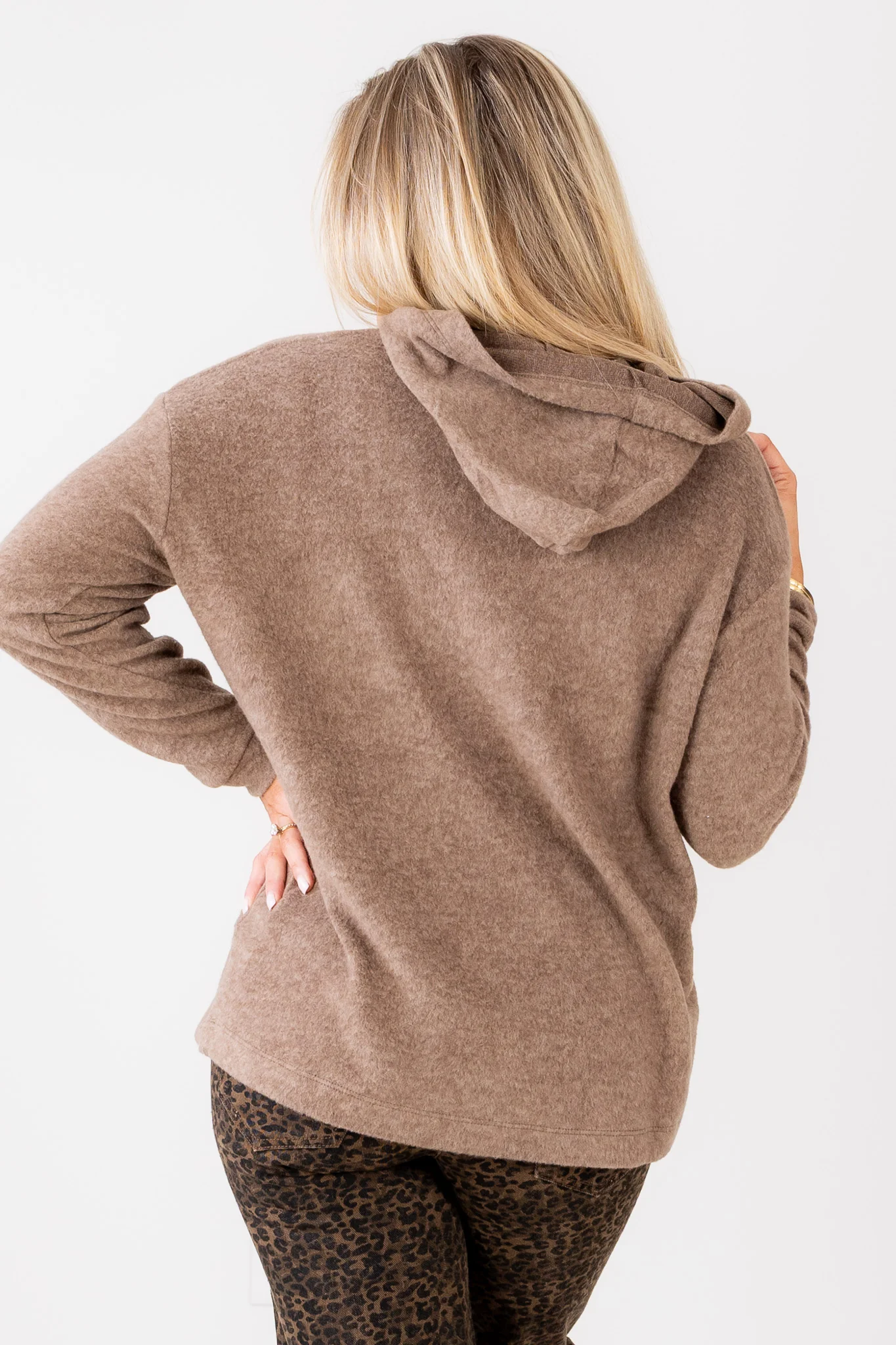 Taylor Mocha Long Sleeve Sweater - Image 5