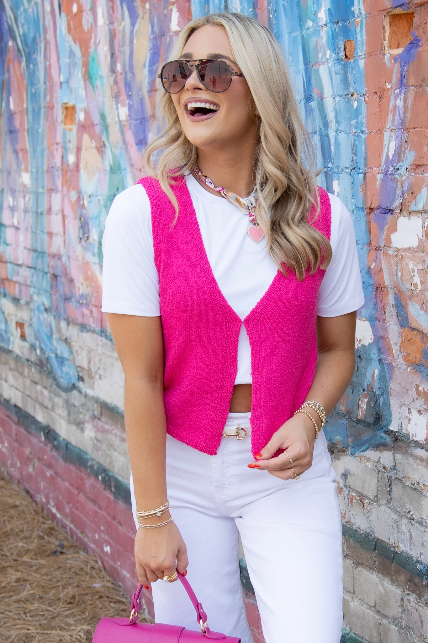 Time Flies Hot Pink Sleeveless Top *Final Sale* - Image 5