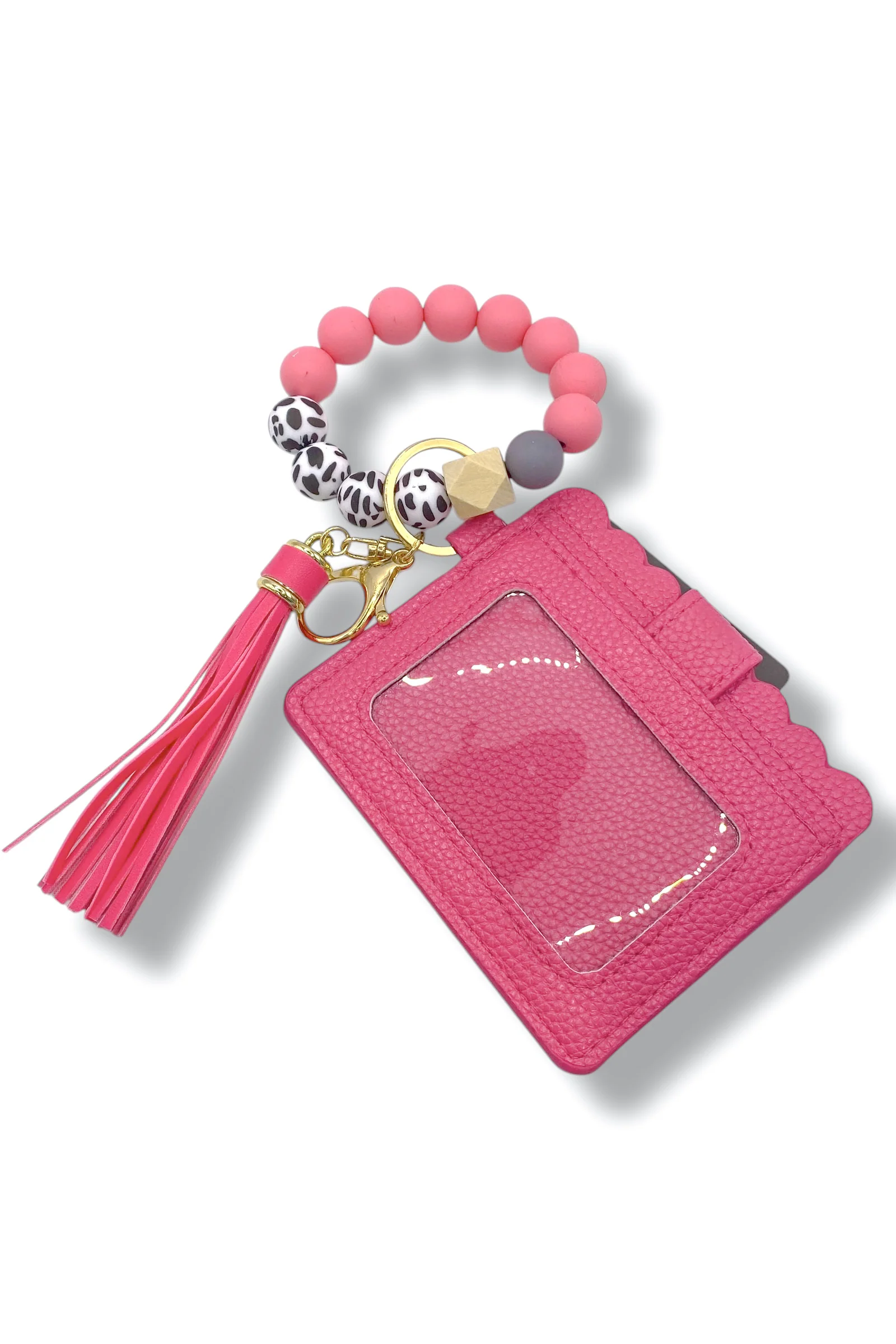 On The Go Hot Pink Card Holder Bracelet Keychain *Final Sale*
