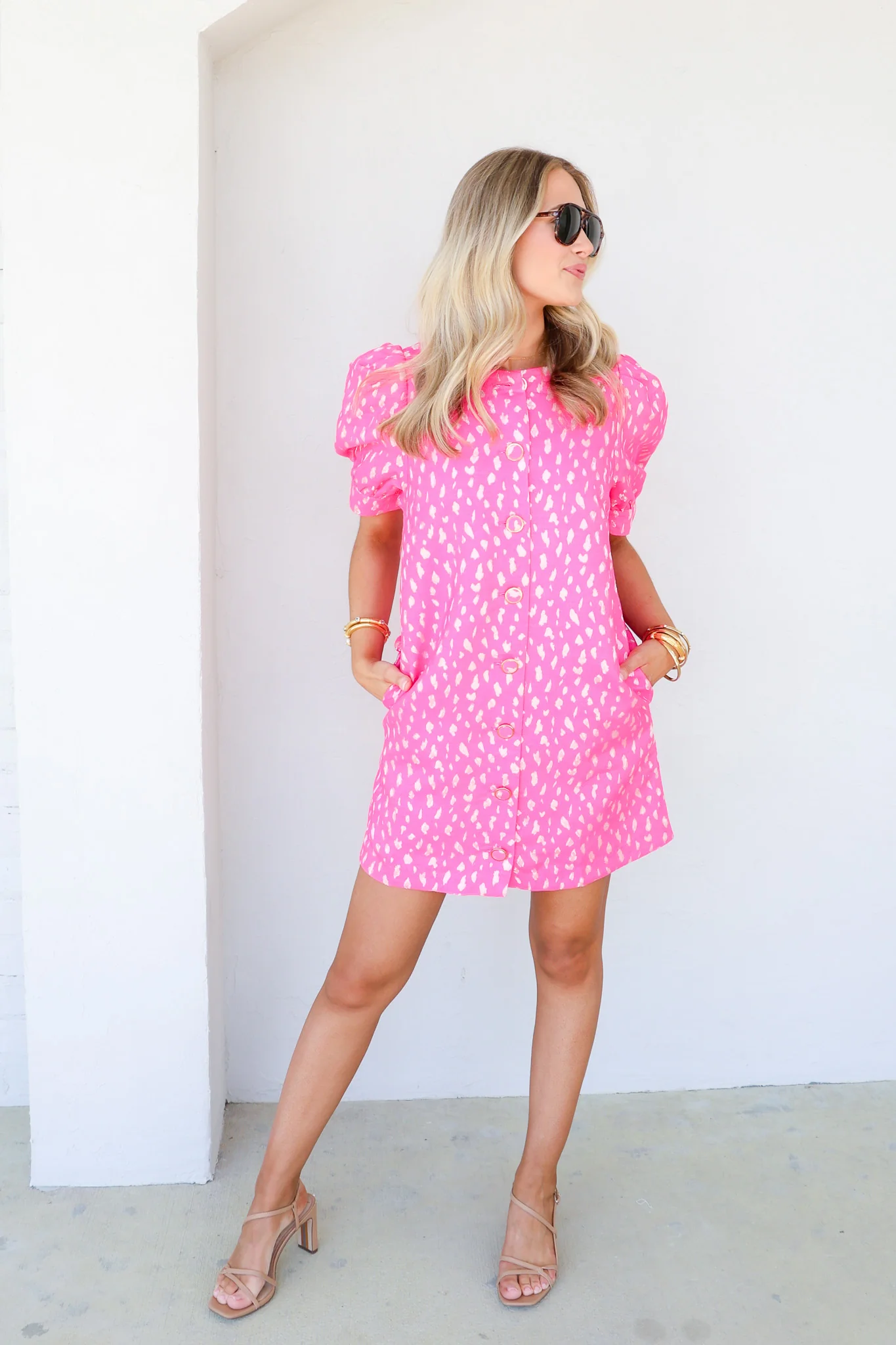 Sweet Words Hot Pink Short Sleeve Mini Dress - Image 3