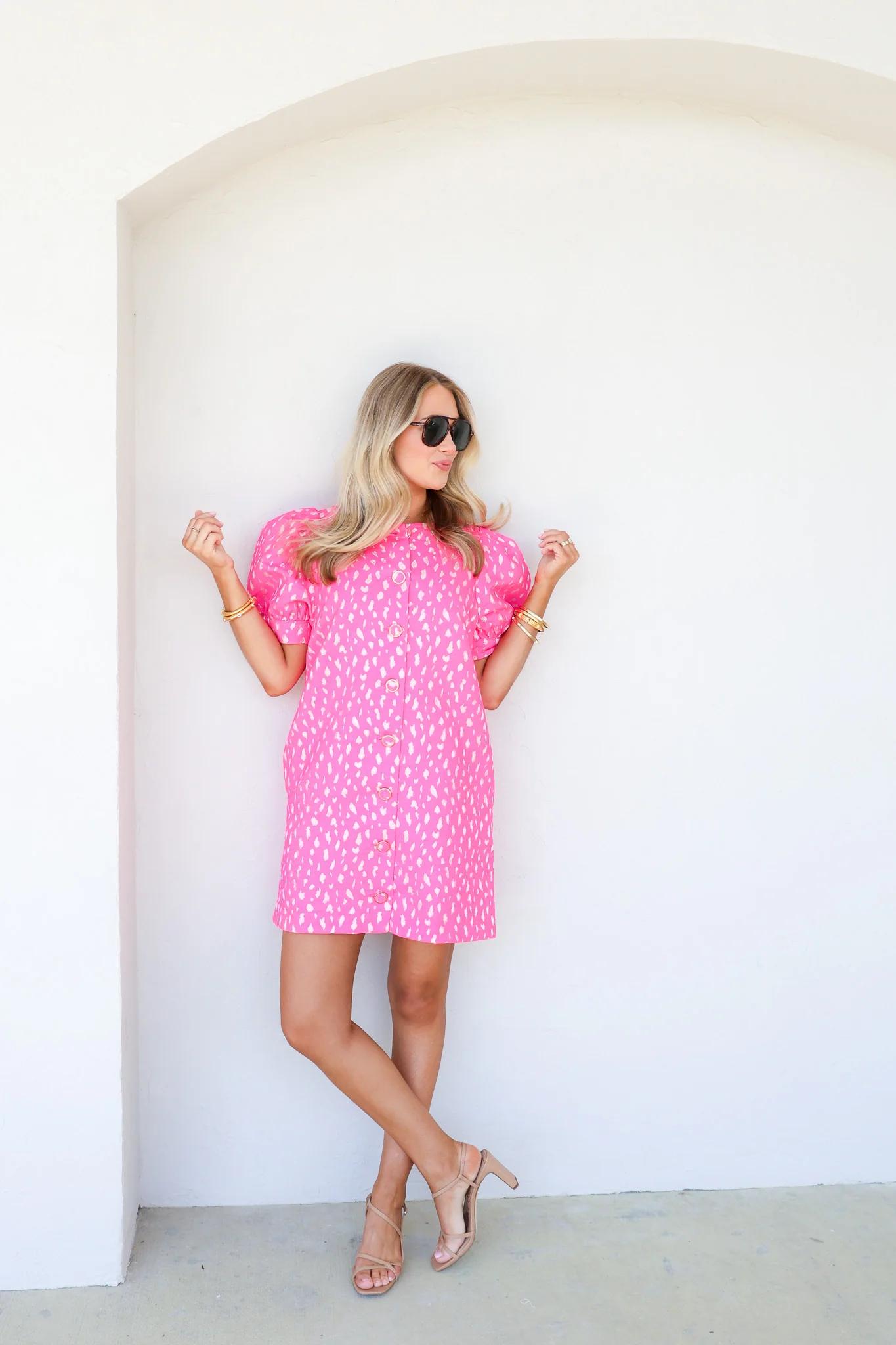 Sweet Words Hot Pink Short Sleeve Mini Dress - Image 4
