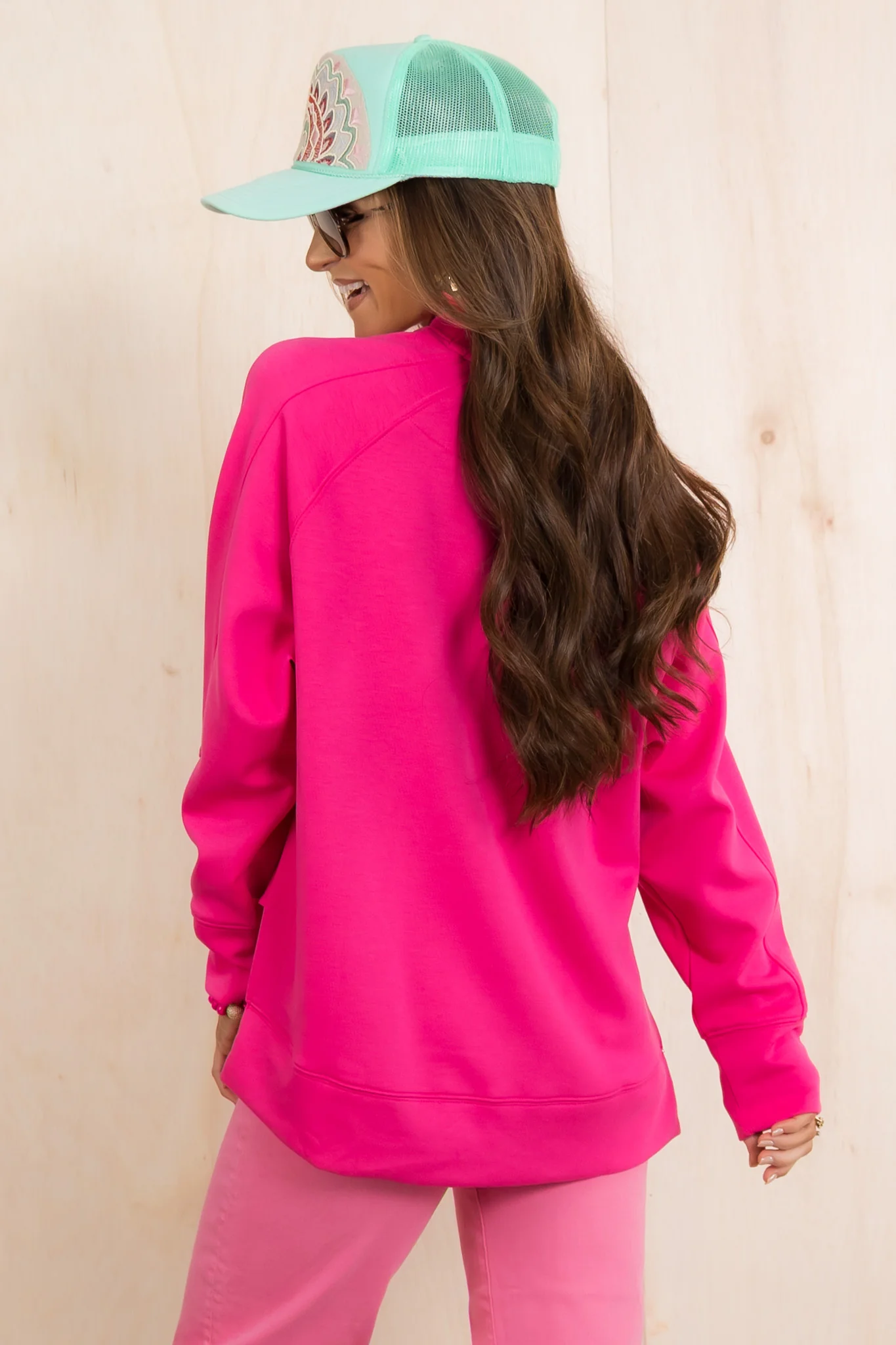 Hideaway Hot Pink Scuba Long Sleeve Pullover *Final Sale* - Image 5