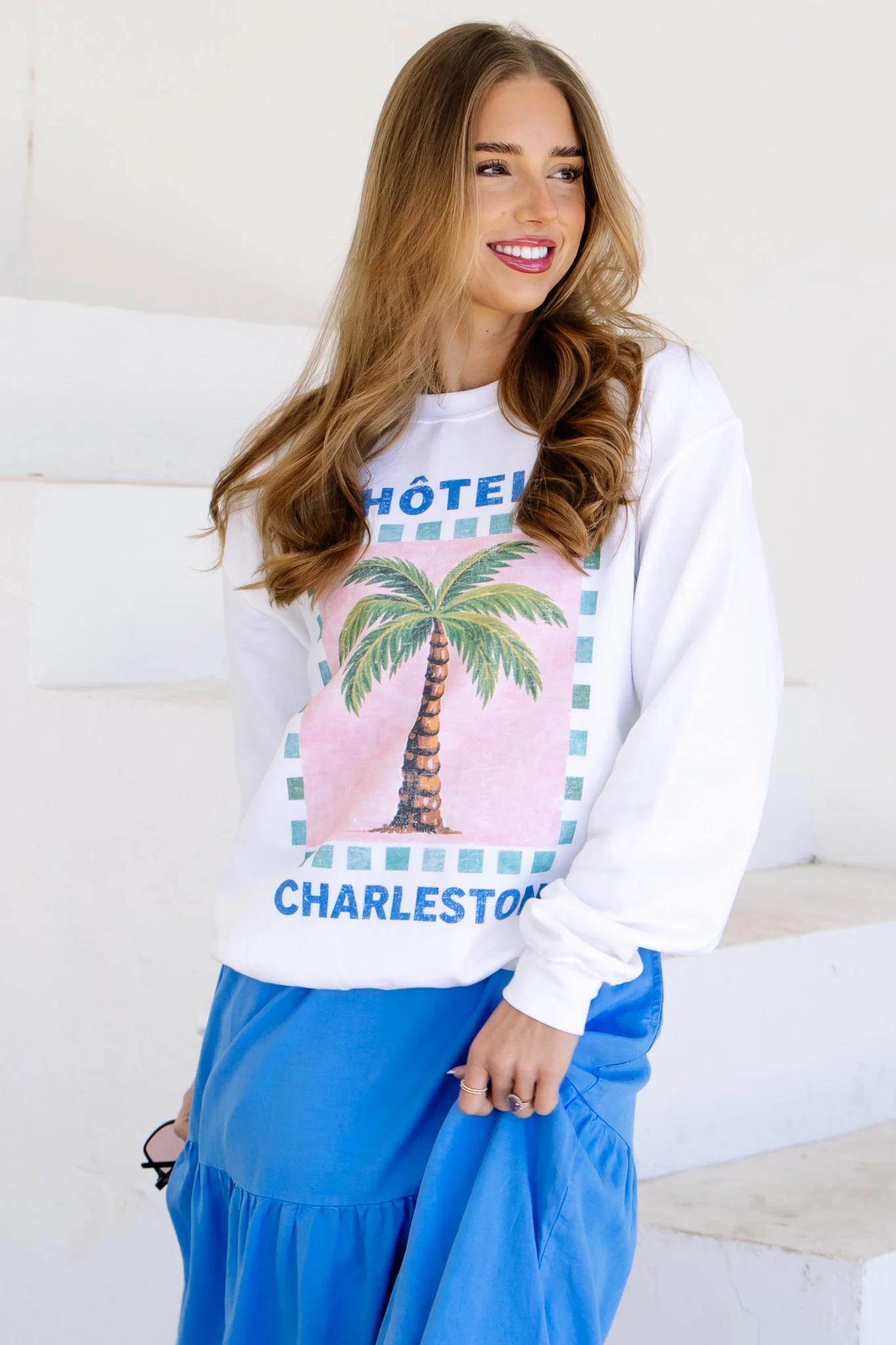 Hotel Charleston White Long Sleeve Sweatshirt - Image 5