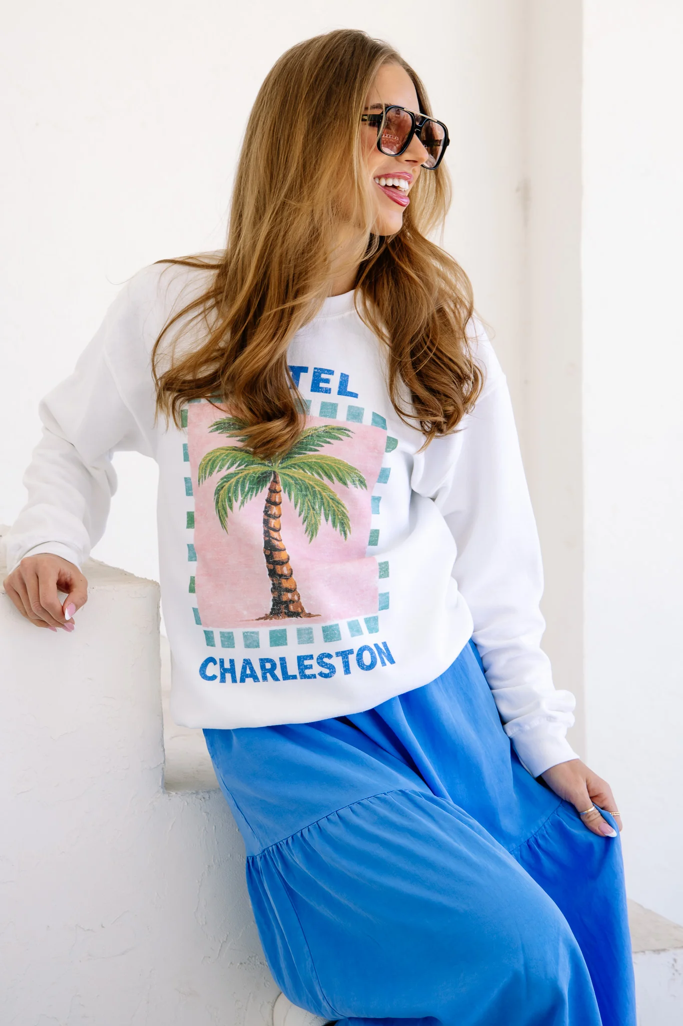 Hotel Charleston White Long Sleeve Sweatshirt - Image 6