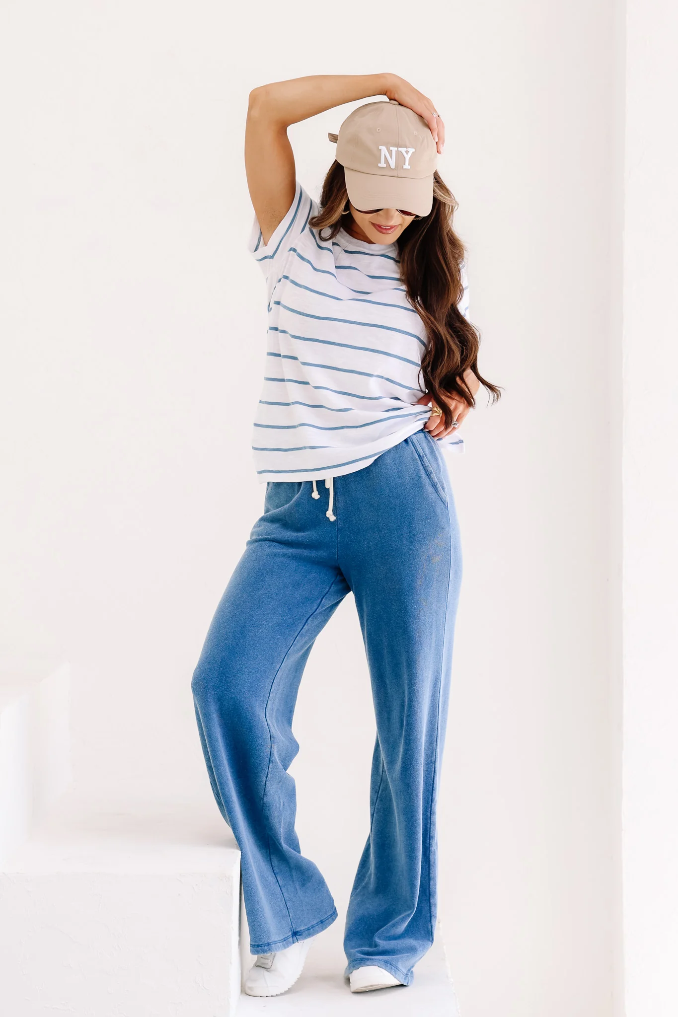 Z Supply Hunter Vintage Indigo Knit Wide Leg Pants - Image 2