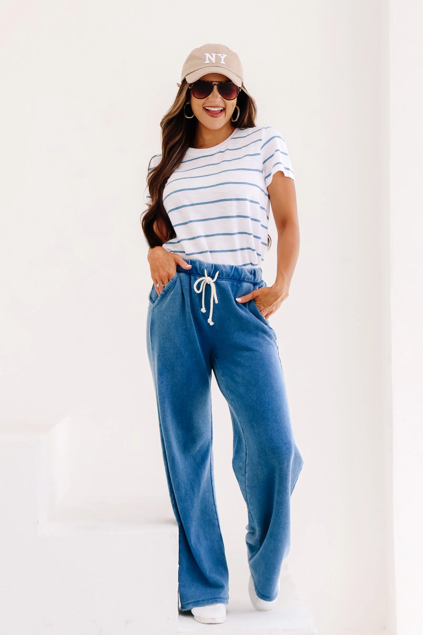 Z Supply Hunter Vintage Indigo Knit Wide Leg Pants - Image 3