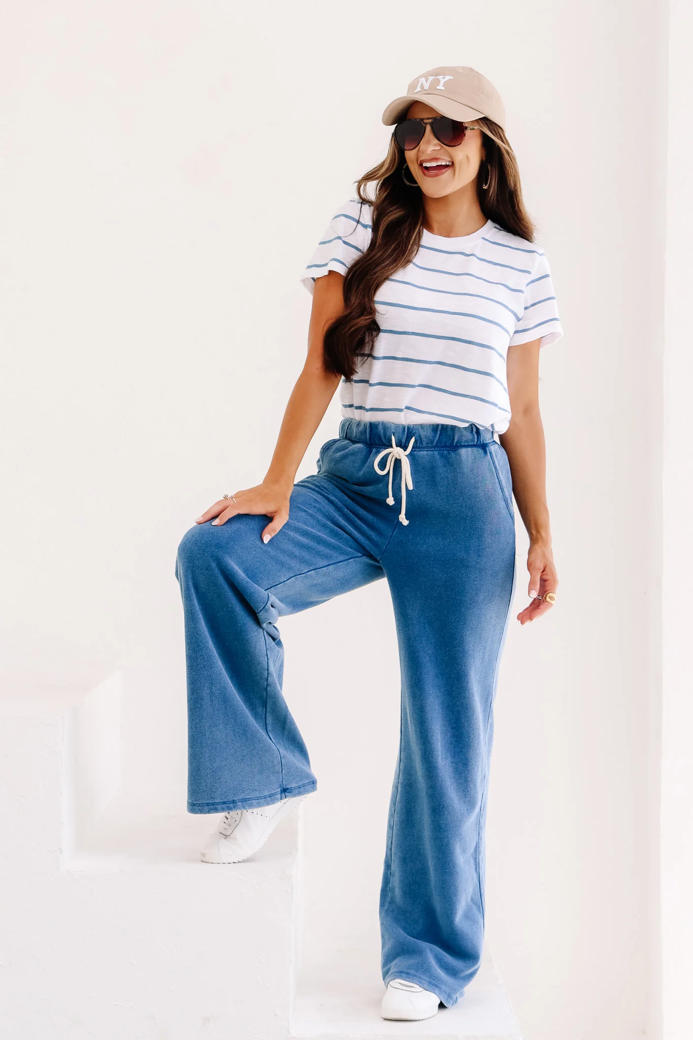 Z Supply Hunter Vintage Indigo Knit Wide Leg Pants - Image 5