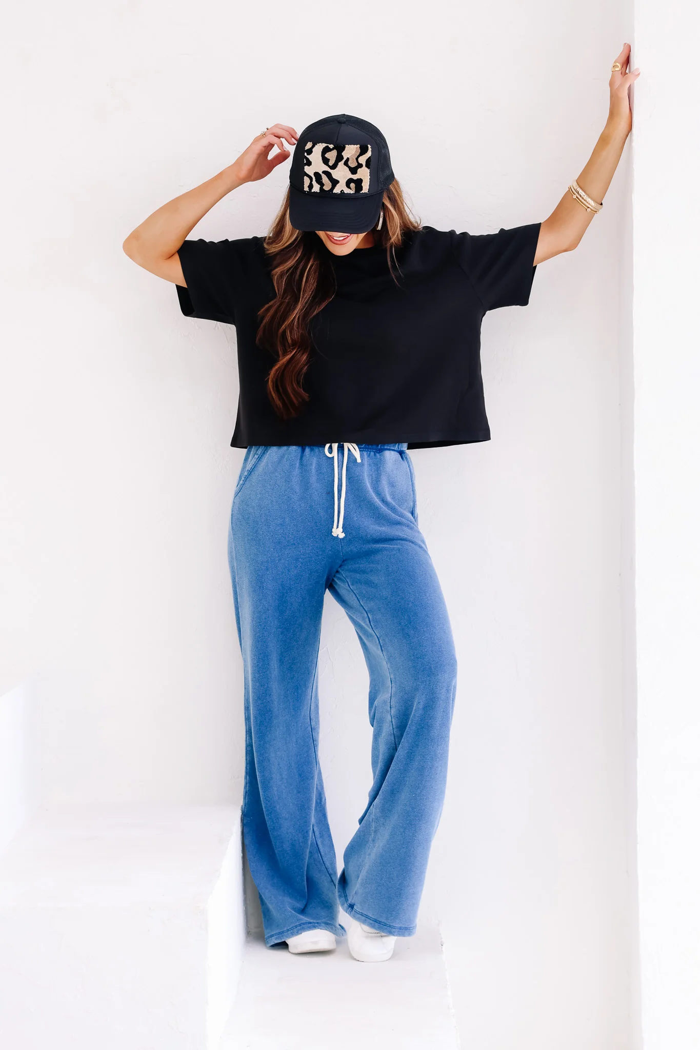 Z Supply Hunter Vintage Indigo Knit Wide Leg Pants - Image 6