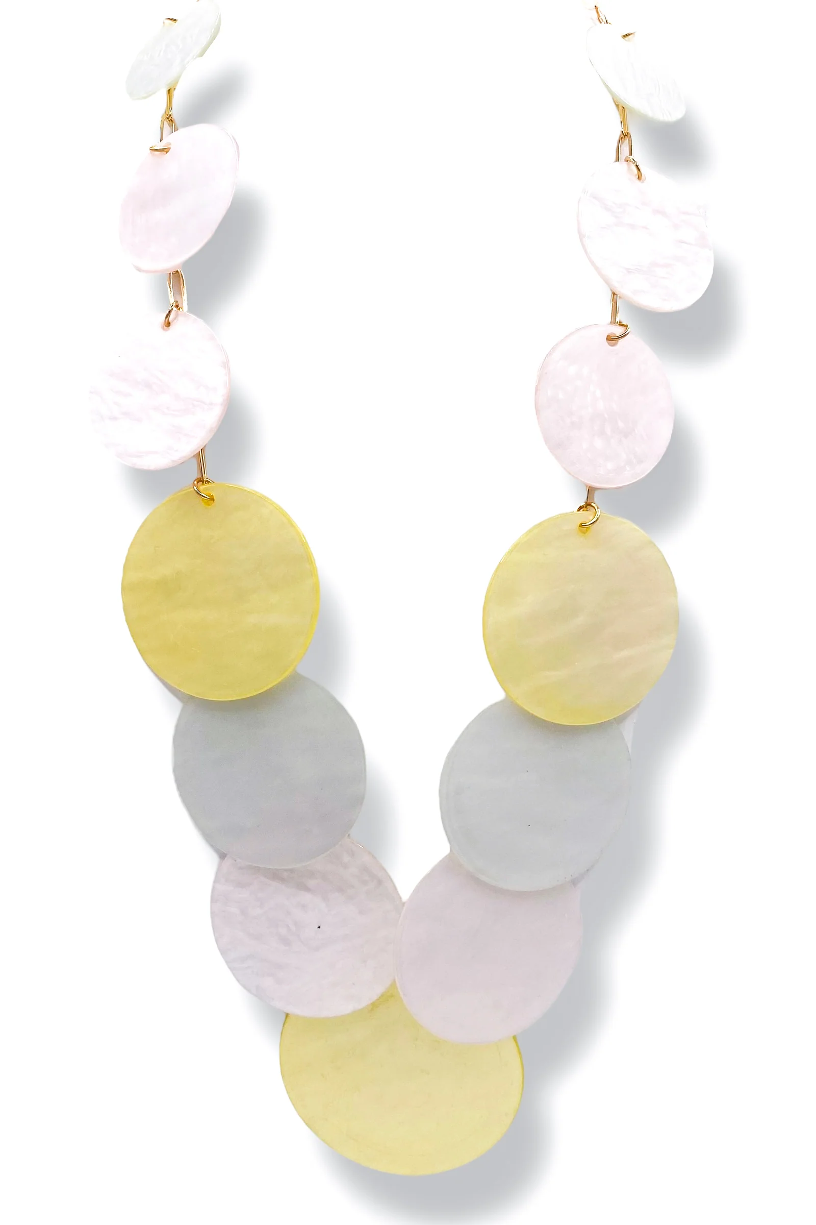 Don't Worry Ivory Disc Statement Necklace *Final Sale*