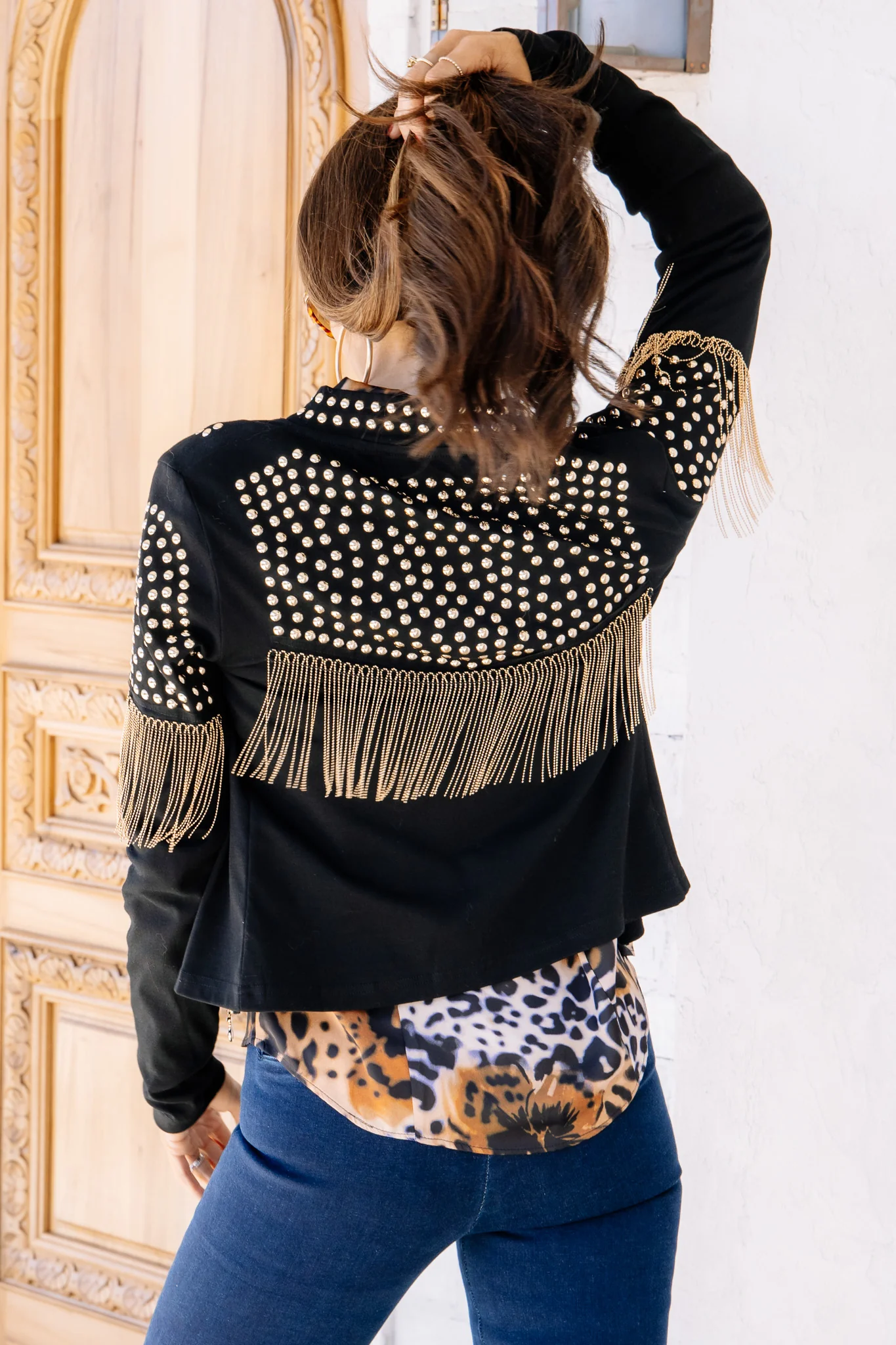 Rock in the Roll Black and Gold Long Sleeve Jacket - Image 6
