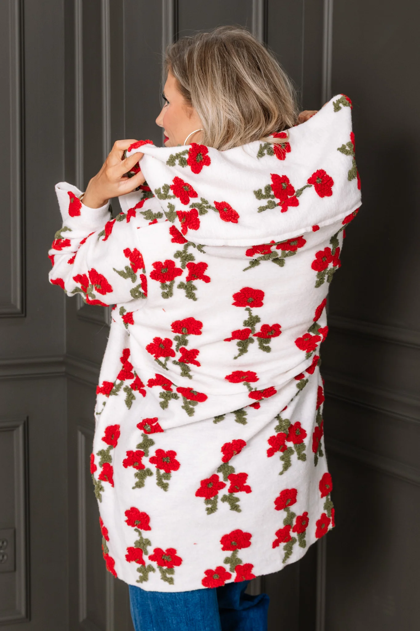 Fields Of Flower White Long Sleeve Jacket - Image 2