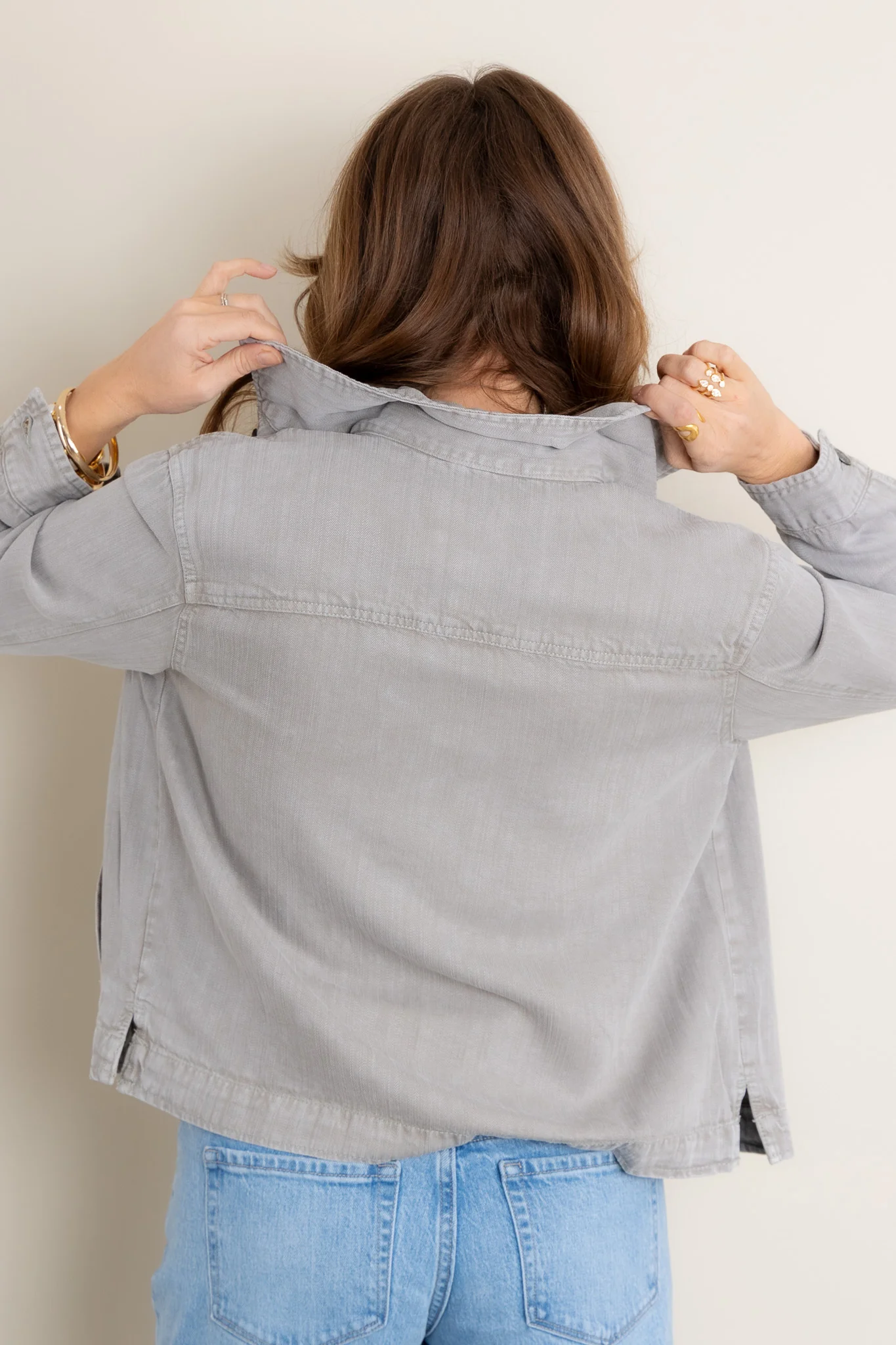 Jackie Long Sleeve Jacket In Forest Fog - FINAL SALE - Image 5